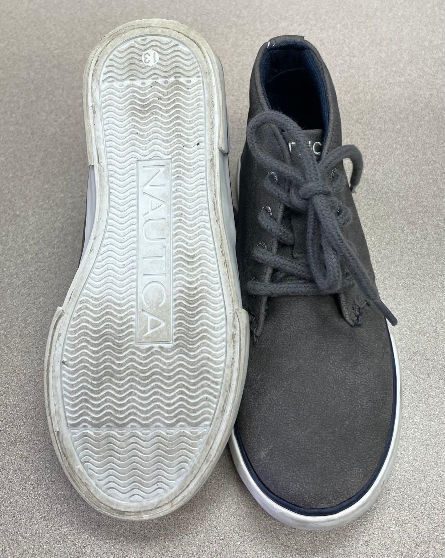 Grey Nautica Hightop Shoes, 13Y