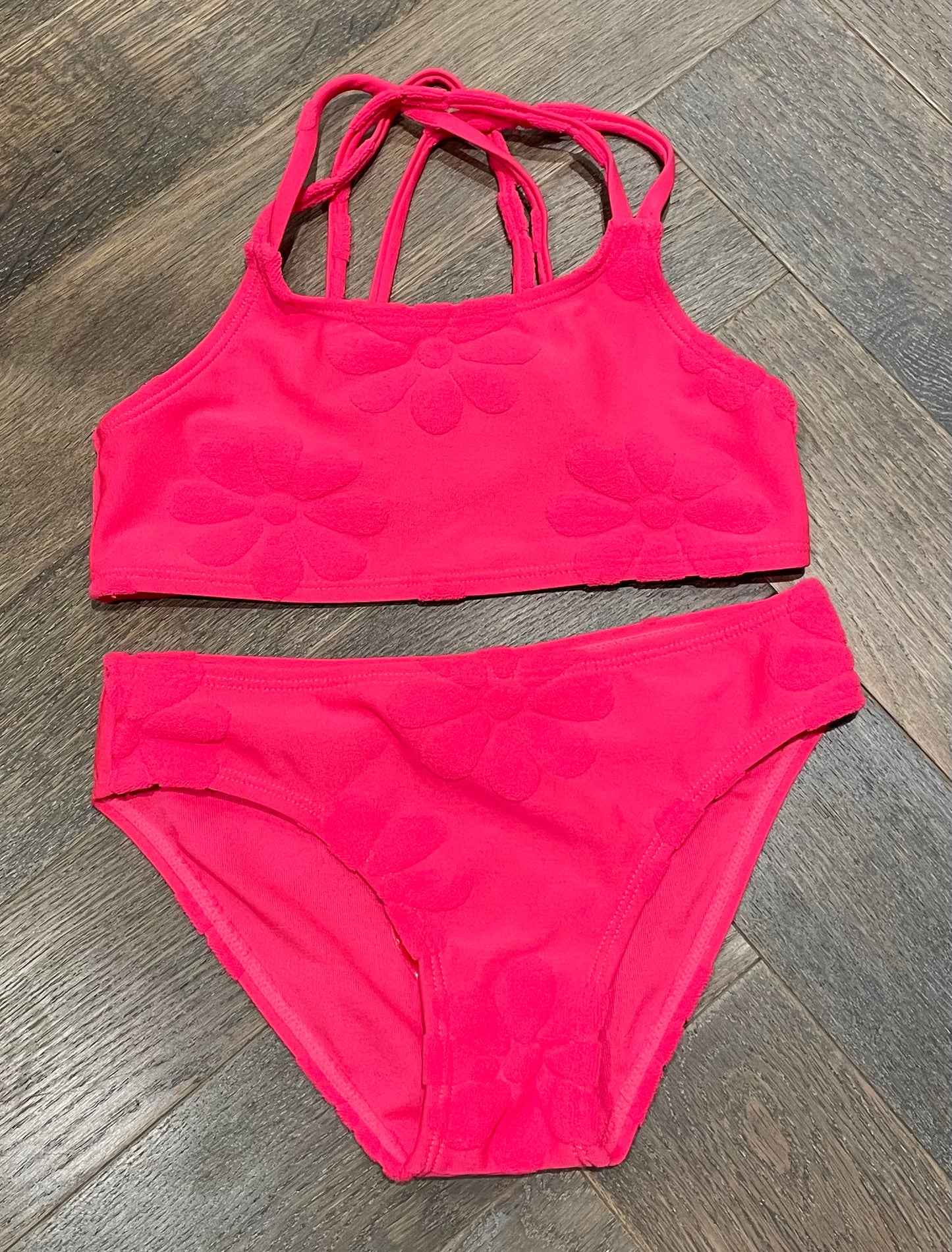 Hotpink Color Kids Bathing Suit, 6Y