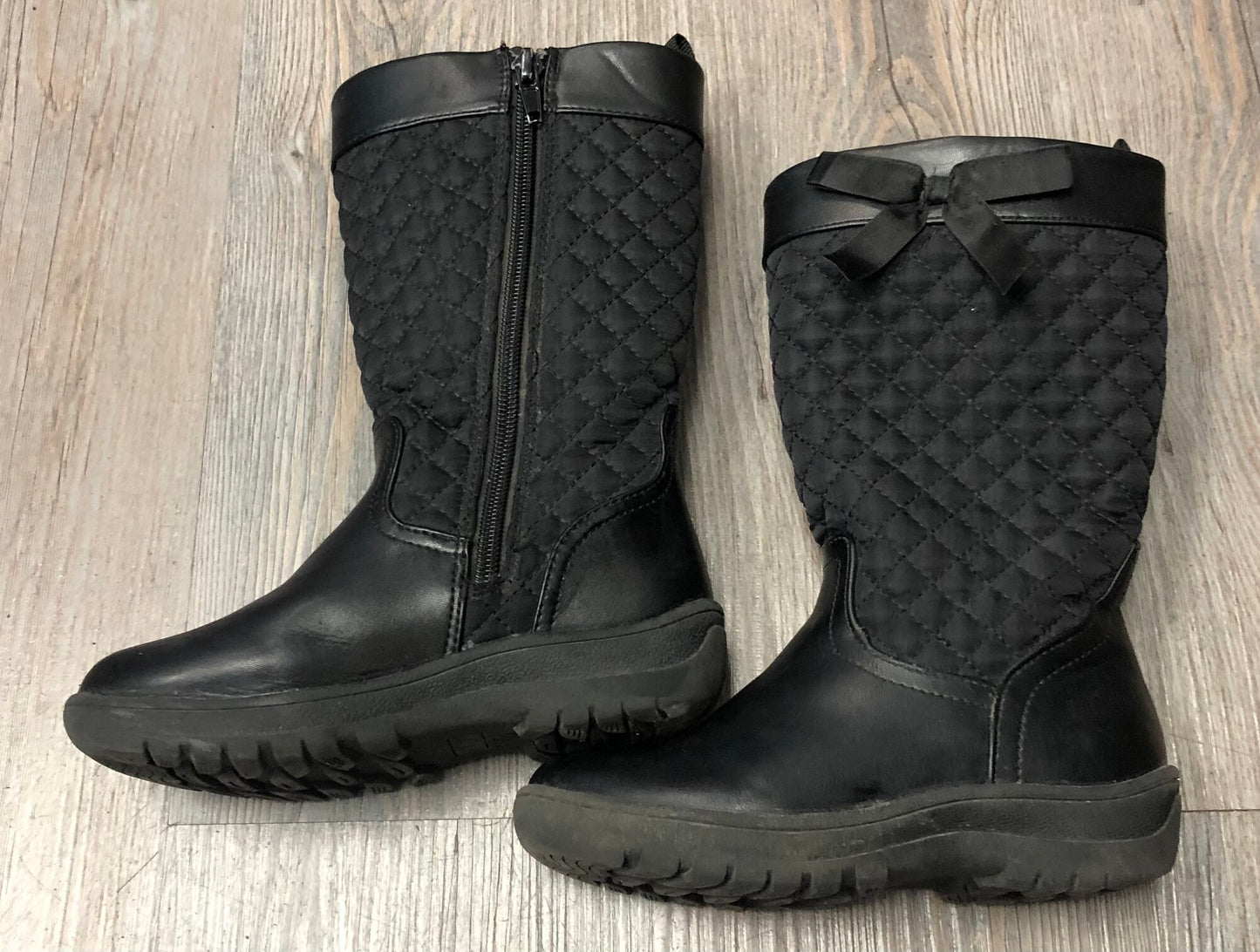 Black Faux Fur Lined Fall Boots, 10T