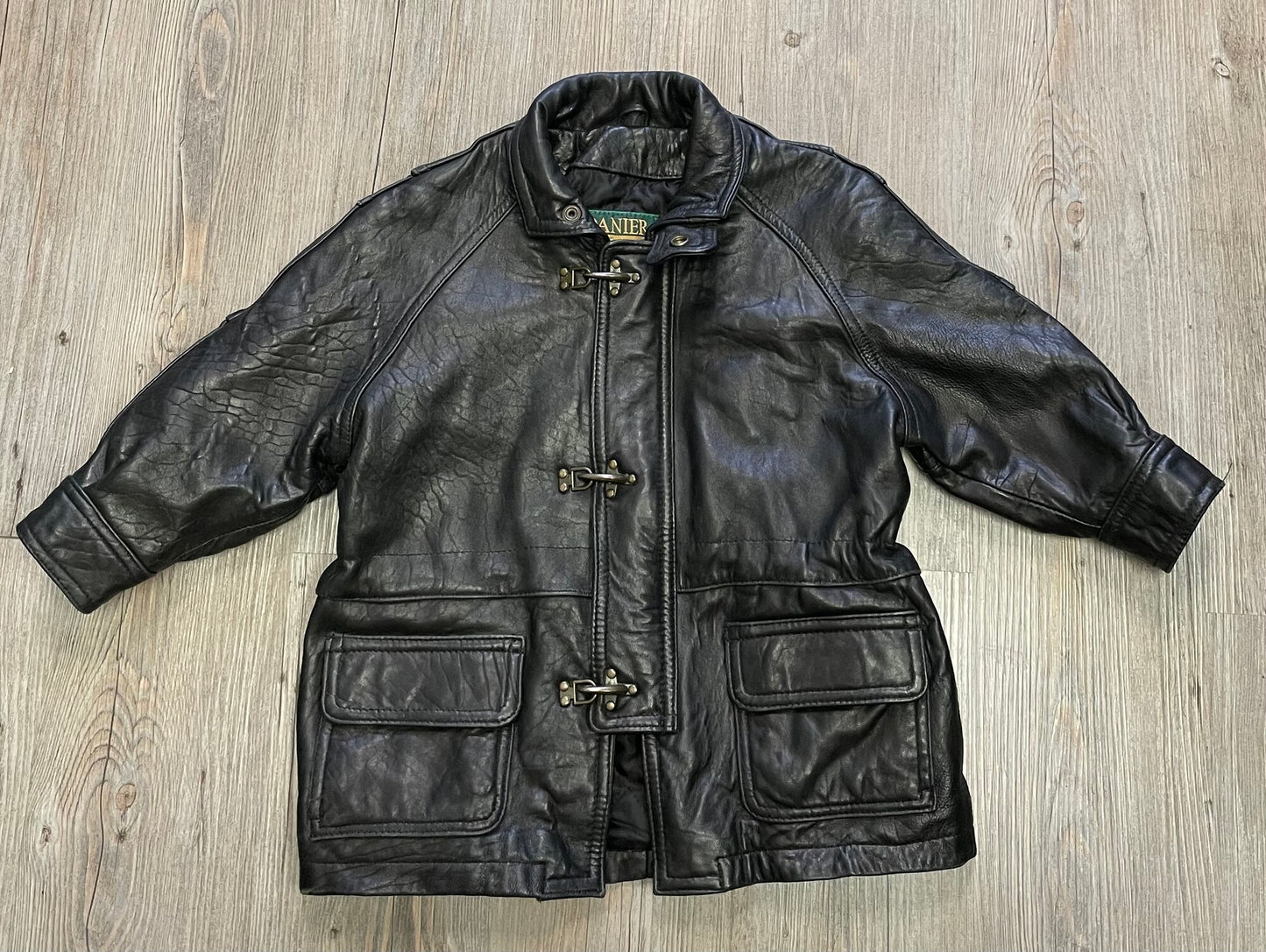 Black Danier Leather Jacket, 6Y+
