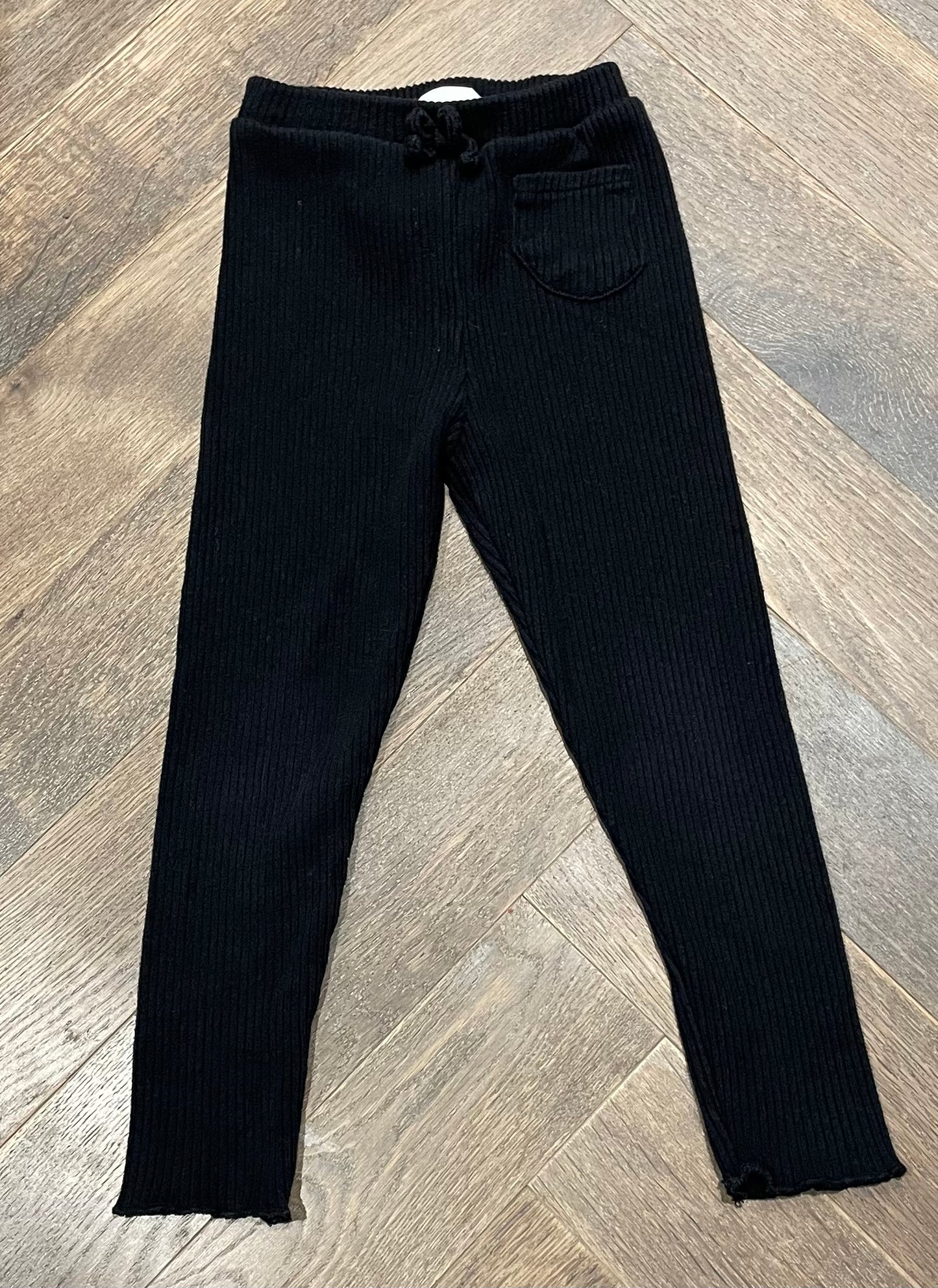 Black Zara Waffle Legging, 4-5Y