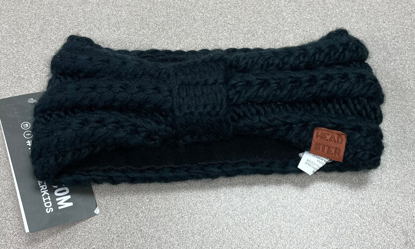Black Headster Knit Headband, Small