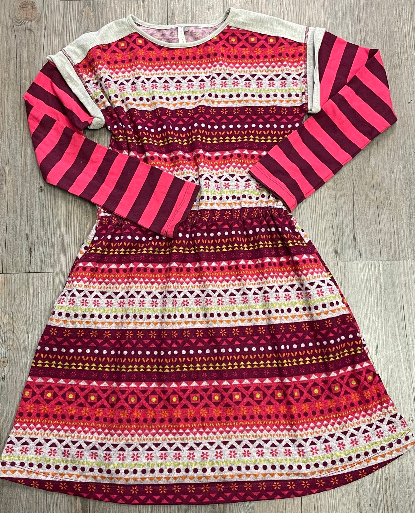 Multi Deux Par Deux Dress LS, 12Y