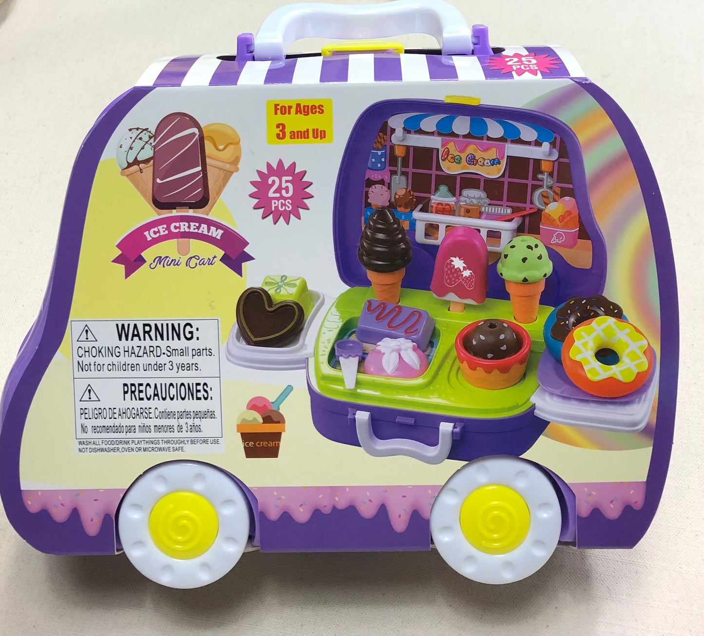 Purple Ice Cream Mini Cart, 25 Pcs