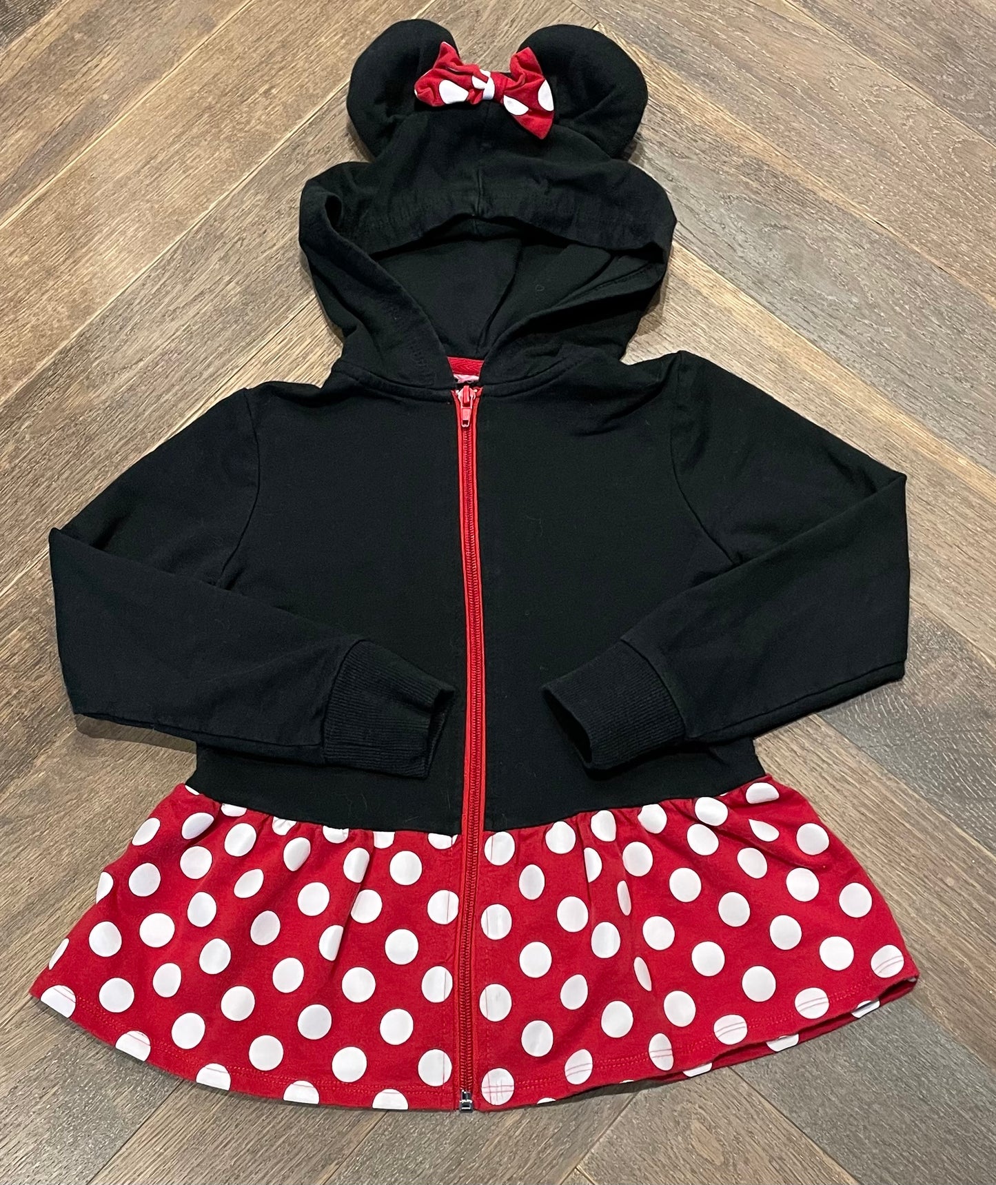 Black/re Minnie Zip Hooded Jacket, 5Y