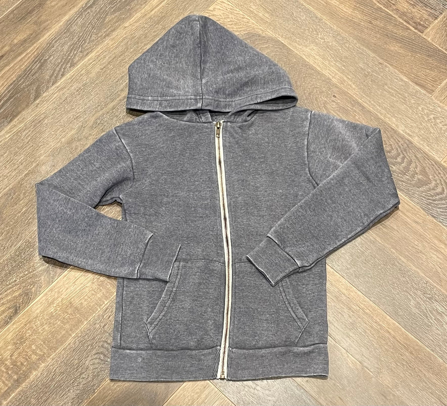 Grey Zip Hoodie, 10-12Y