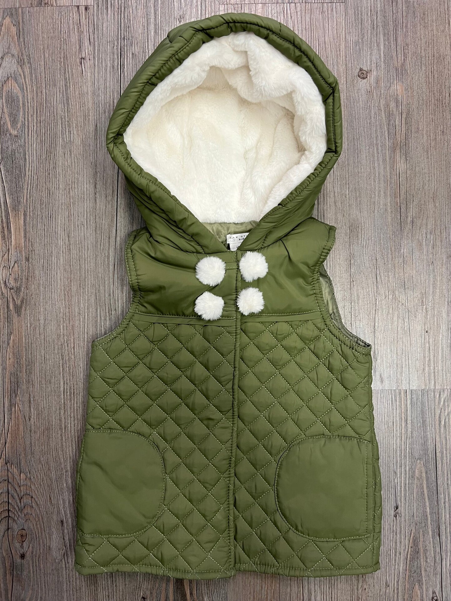 Olive Max Studio Puffer Vest, 5Y