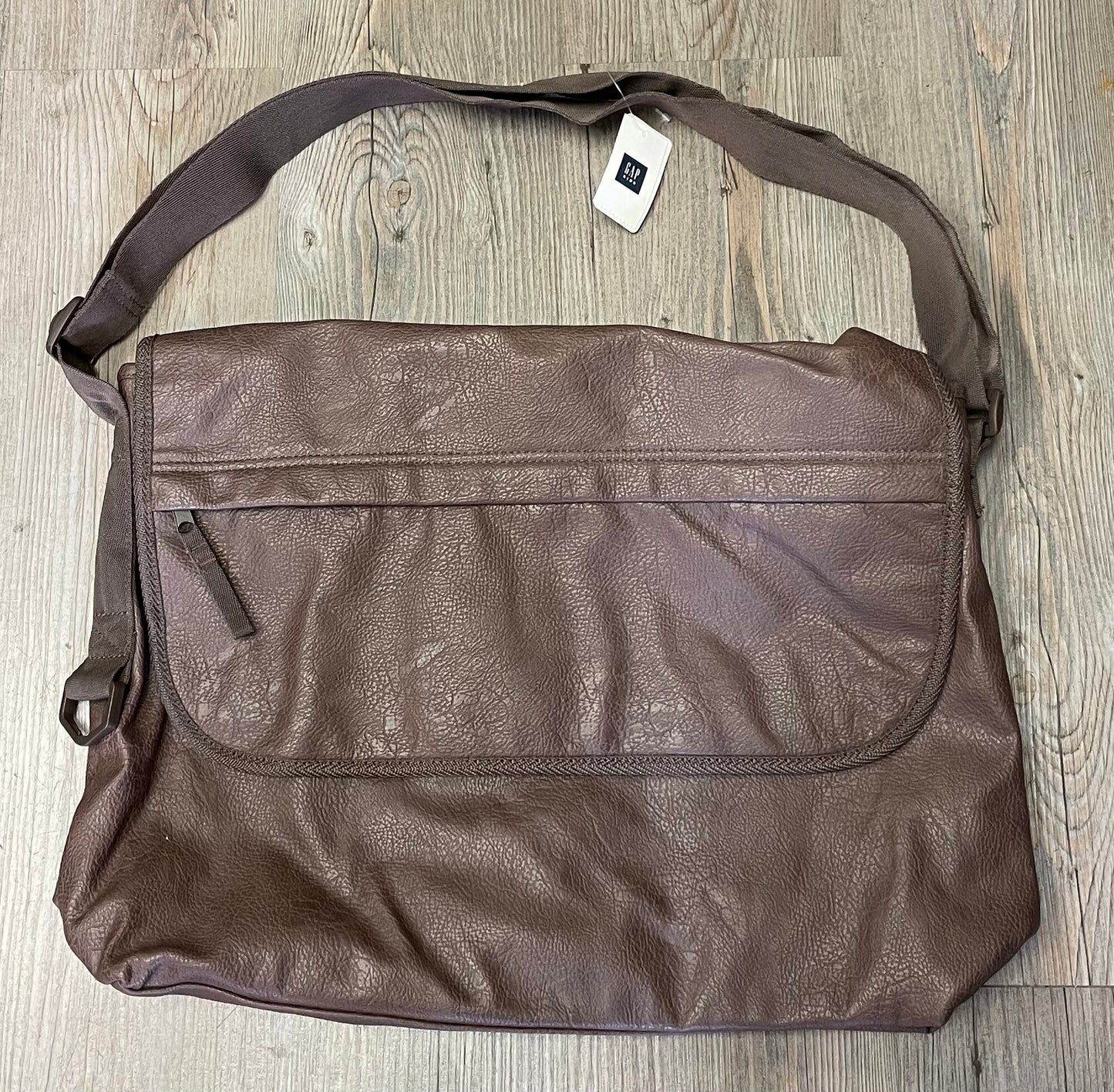 Brown Gap Pleather Laptop Bag, NEW