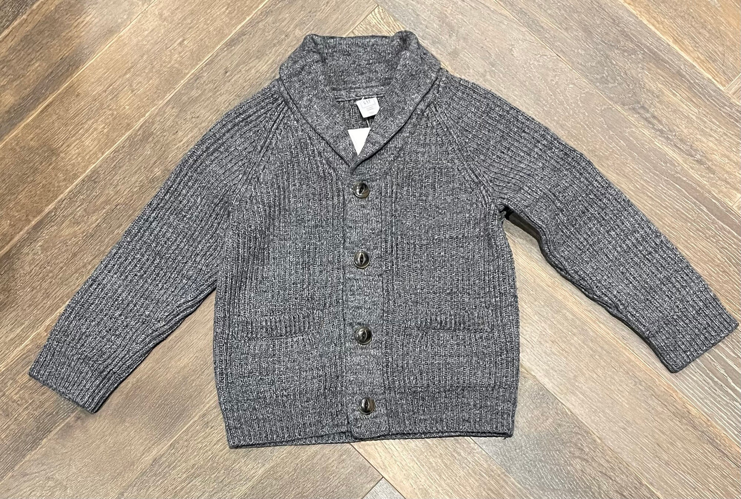 Grey Gap Knit Sweater, 3Y