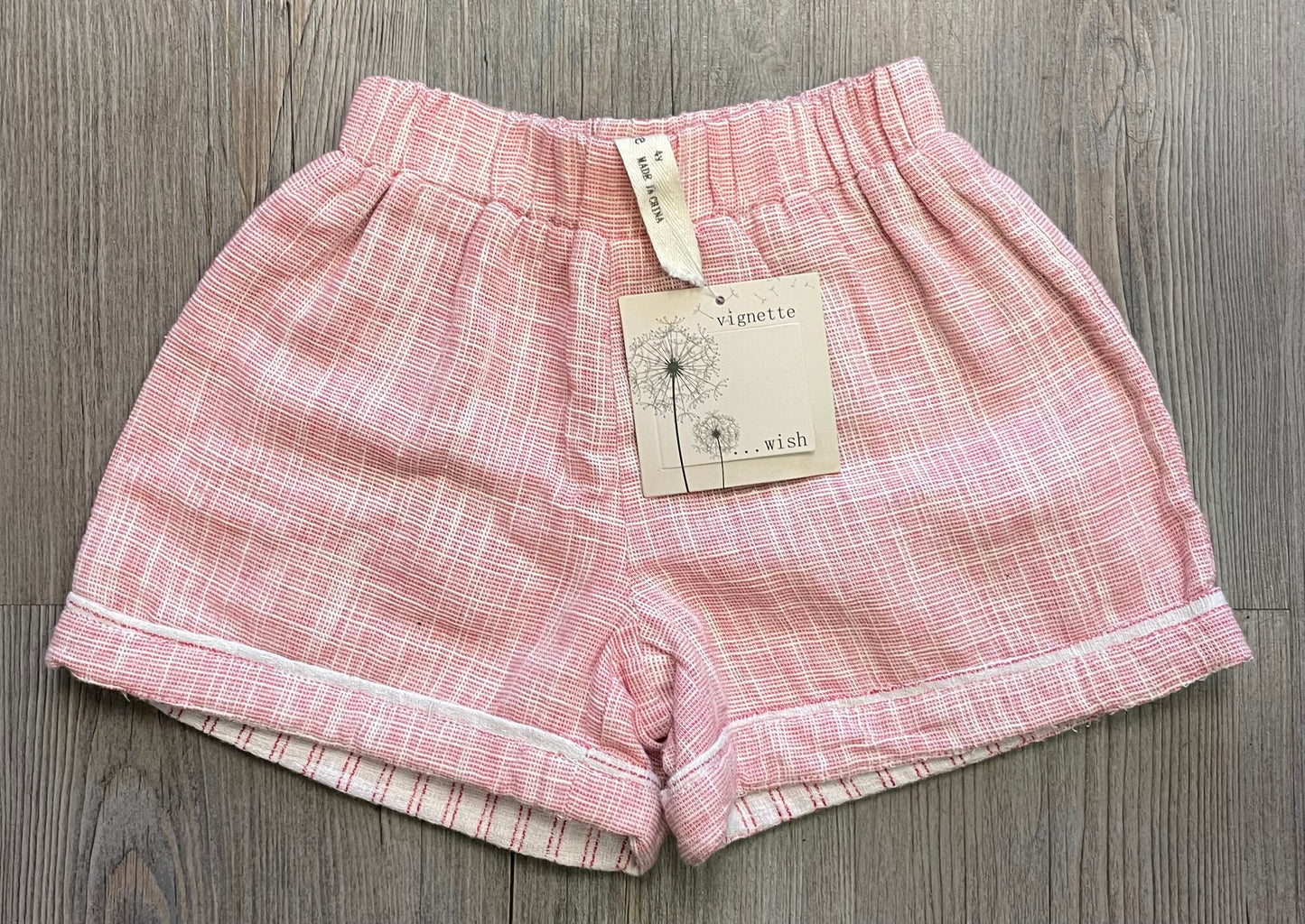 Red/beig Vignette Shorts, 4Y