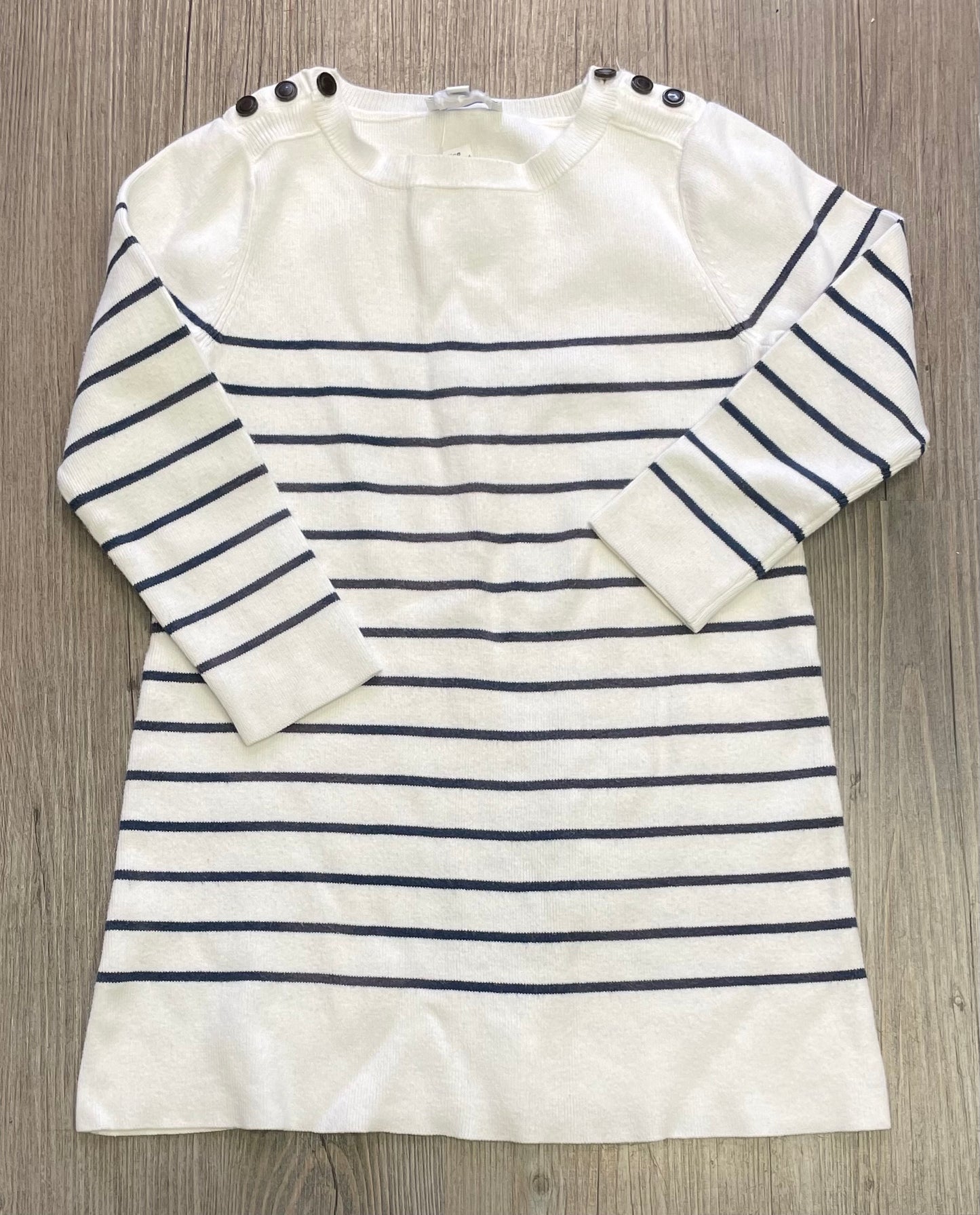 White Jacadi Knit LS Dress, 4Y