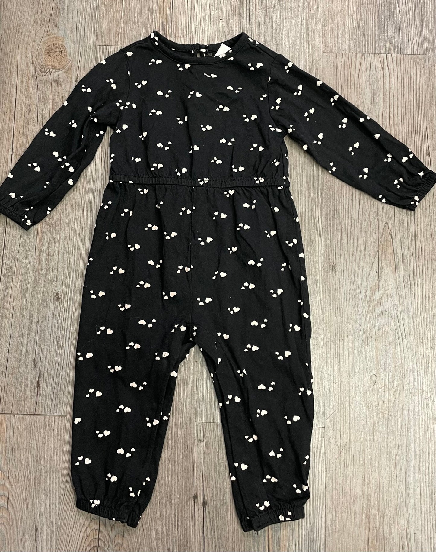 Black Old Navy Romper LS, 12-18M