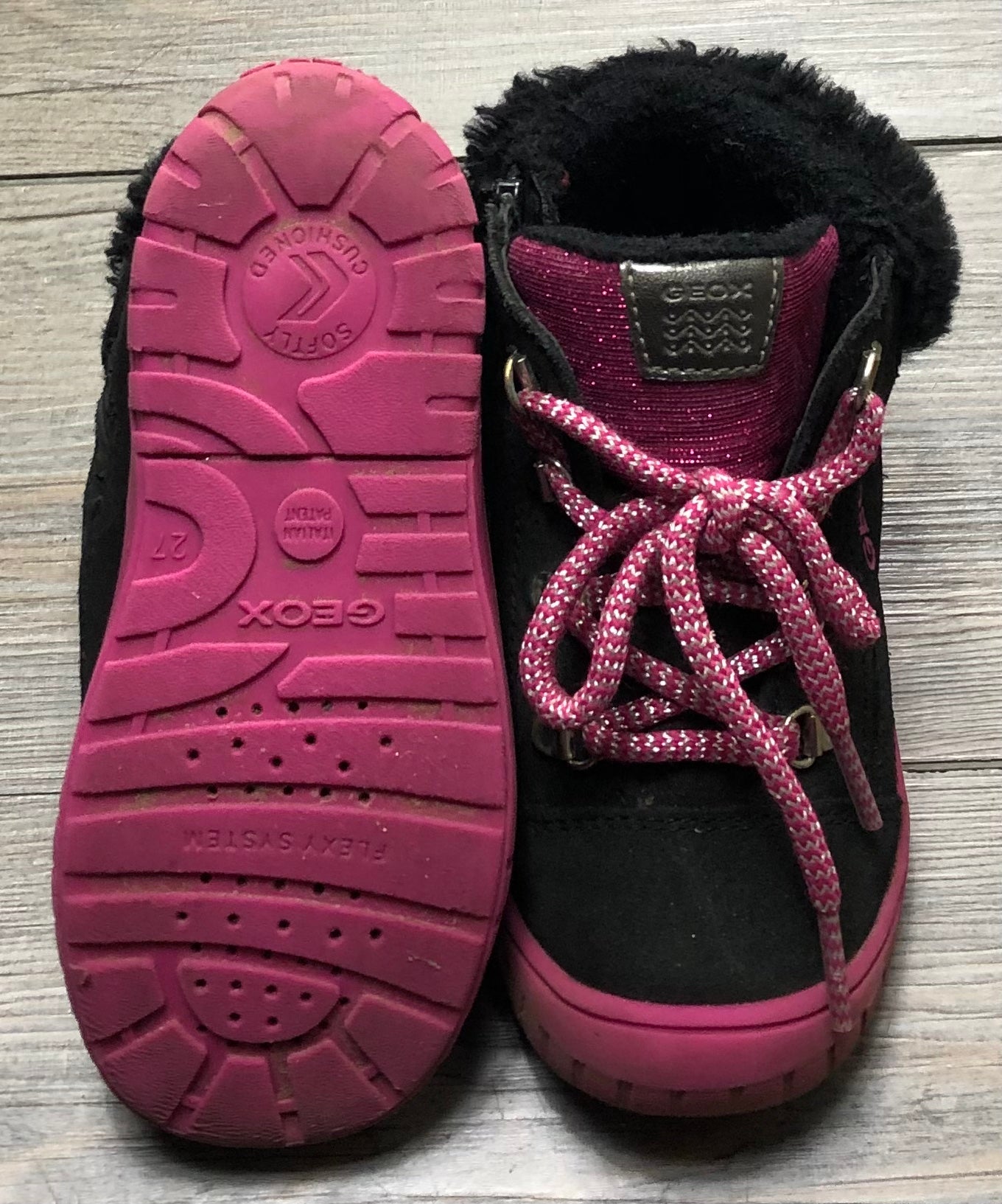 Black Geox Respira Side Zip Boo, 10T