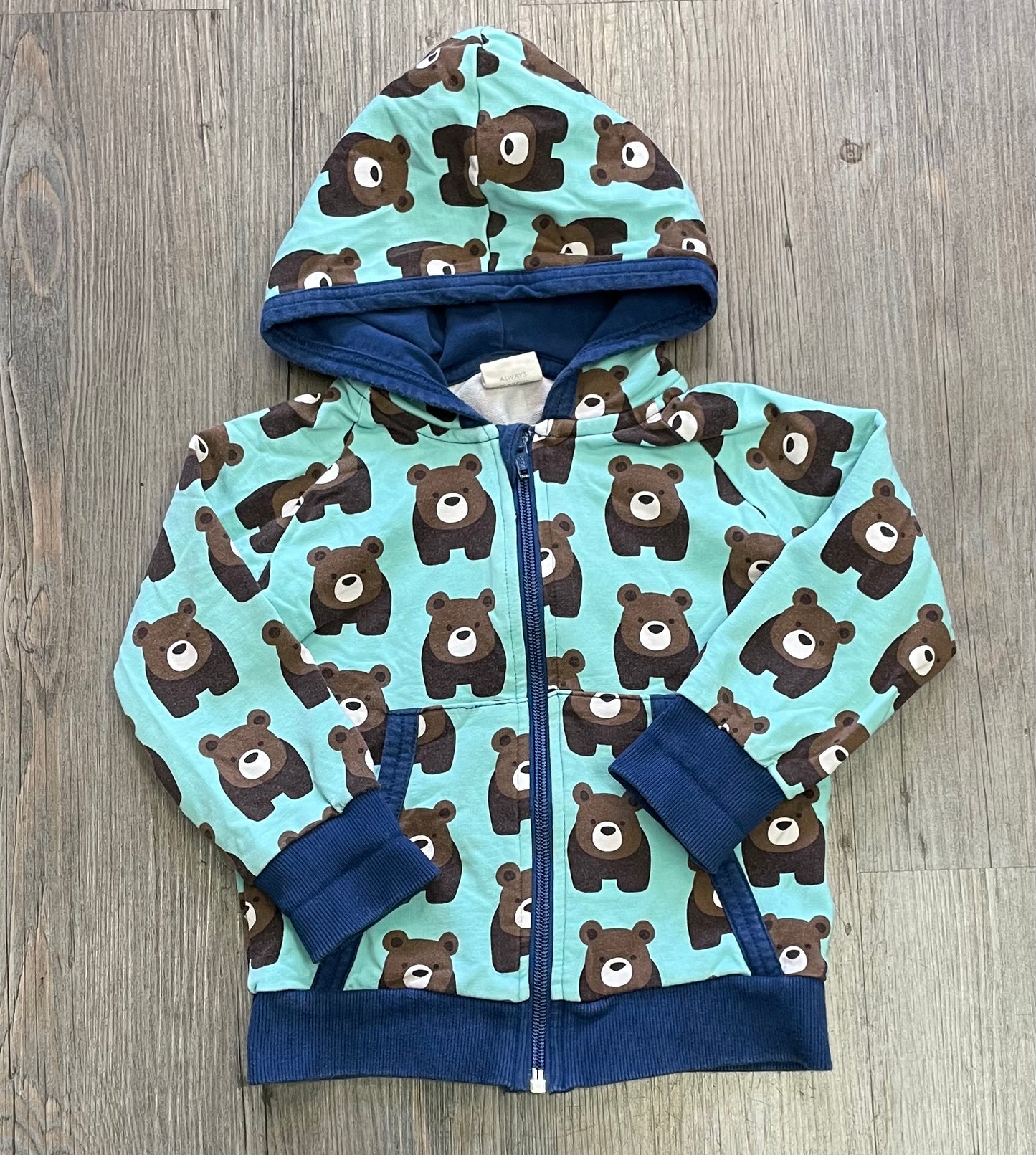 Blue Maxomorra Zip Hoodie, 18-24M