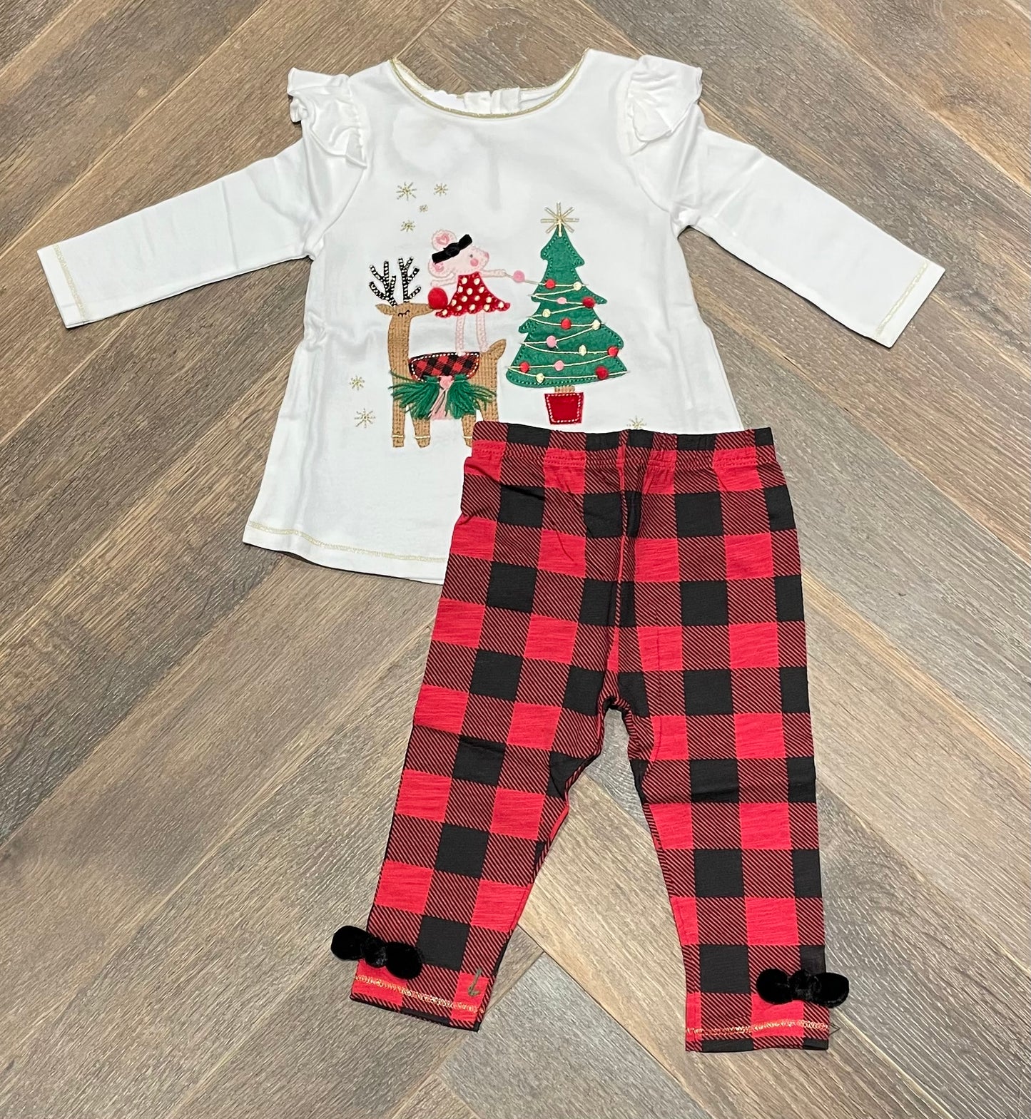 Cream Mudpie 2pcs Holiday Set, 3-6M