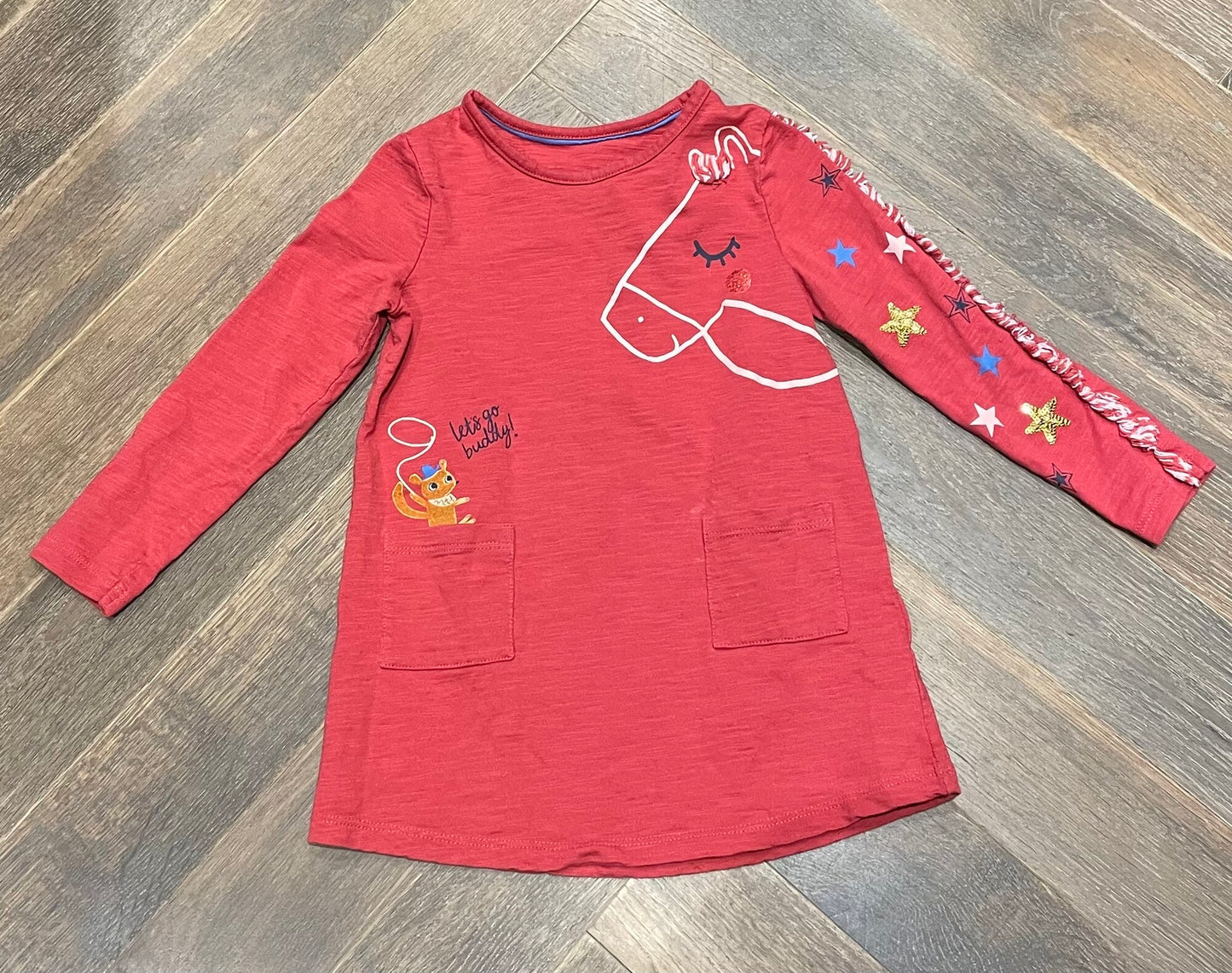 Multi M&S LS Dress, 2-3Y