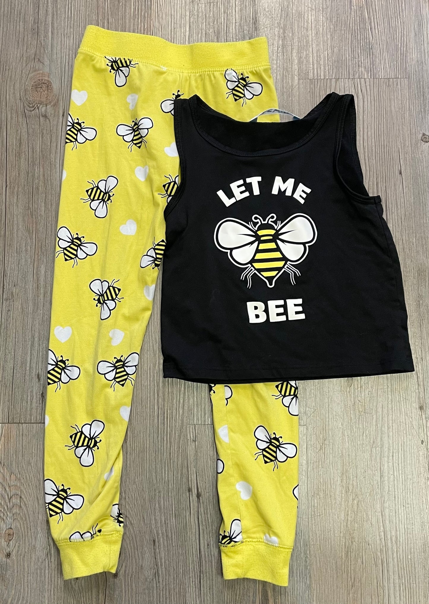 Blk/yell Urban Kids 2pc Pj Set, 7-8Y