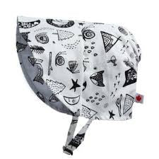 Black/Wh Adventure Awaits Bonnet, 1-2Y