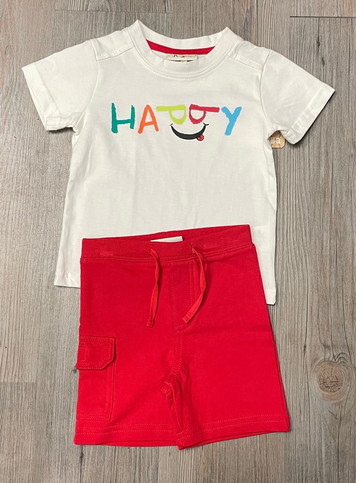 Red/whit Minibamba Clothing 2pc Se, 12M