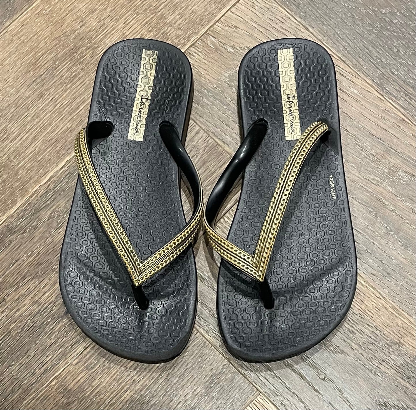 Black Ipanema Flip Flop, 12Y