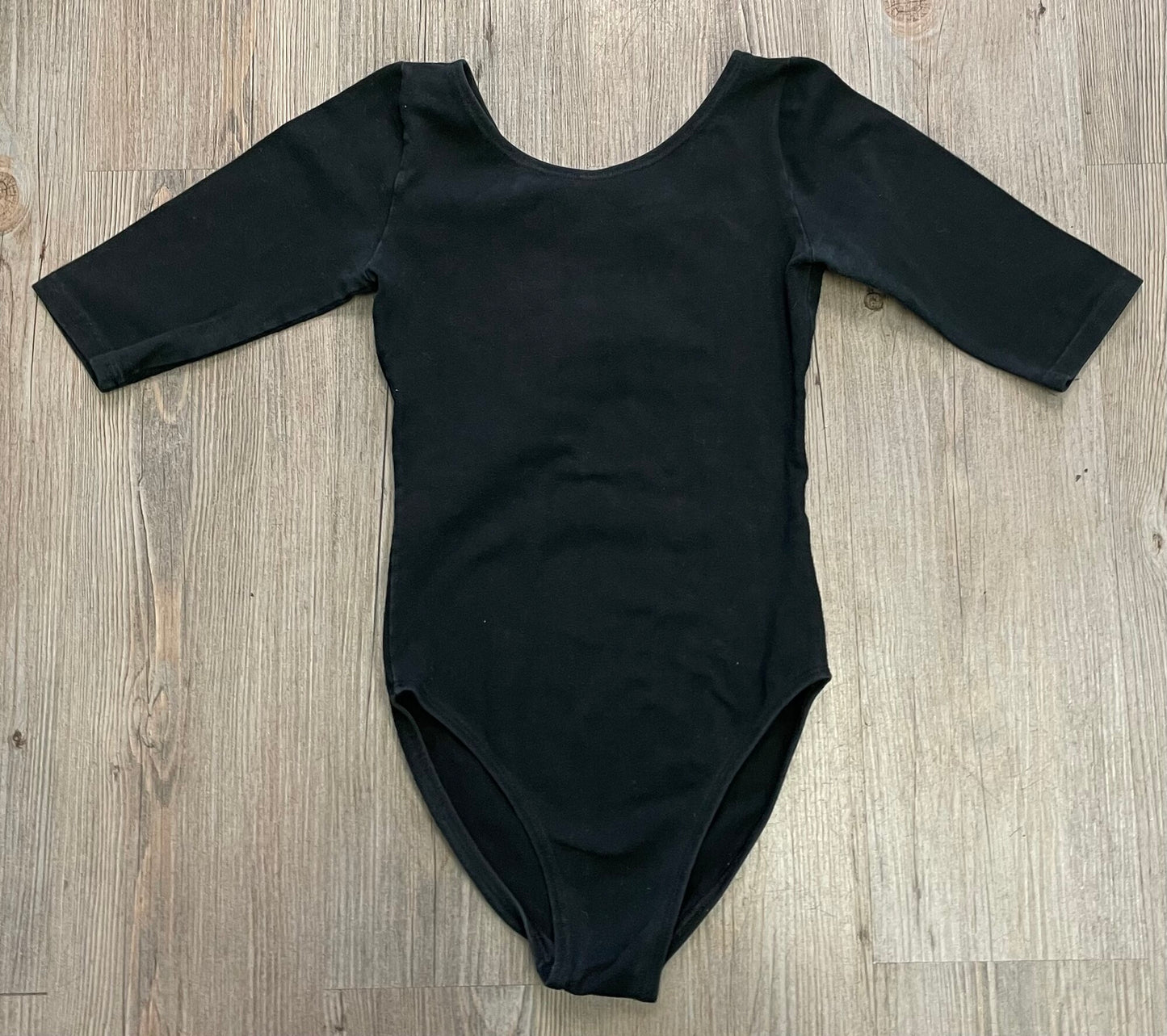 Black Leotard 3/4 Sleeves, 10-12Y