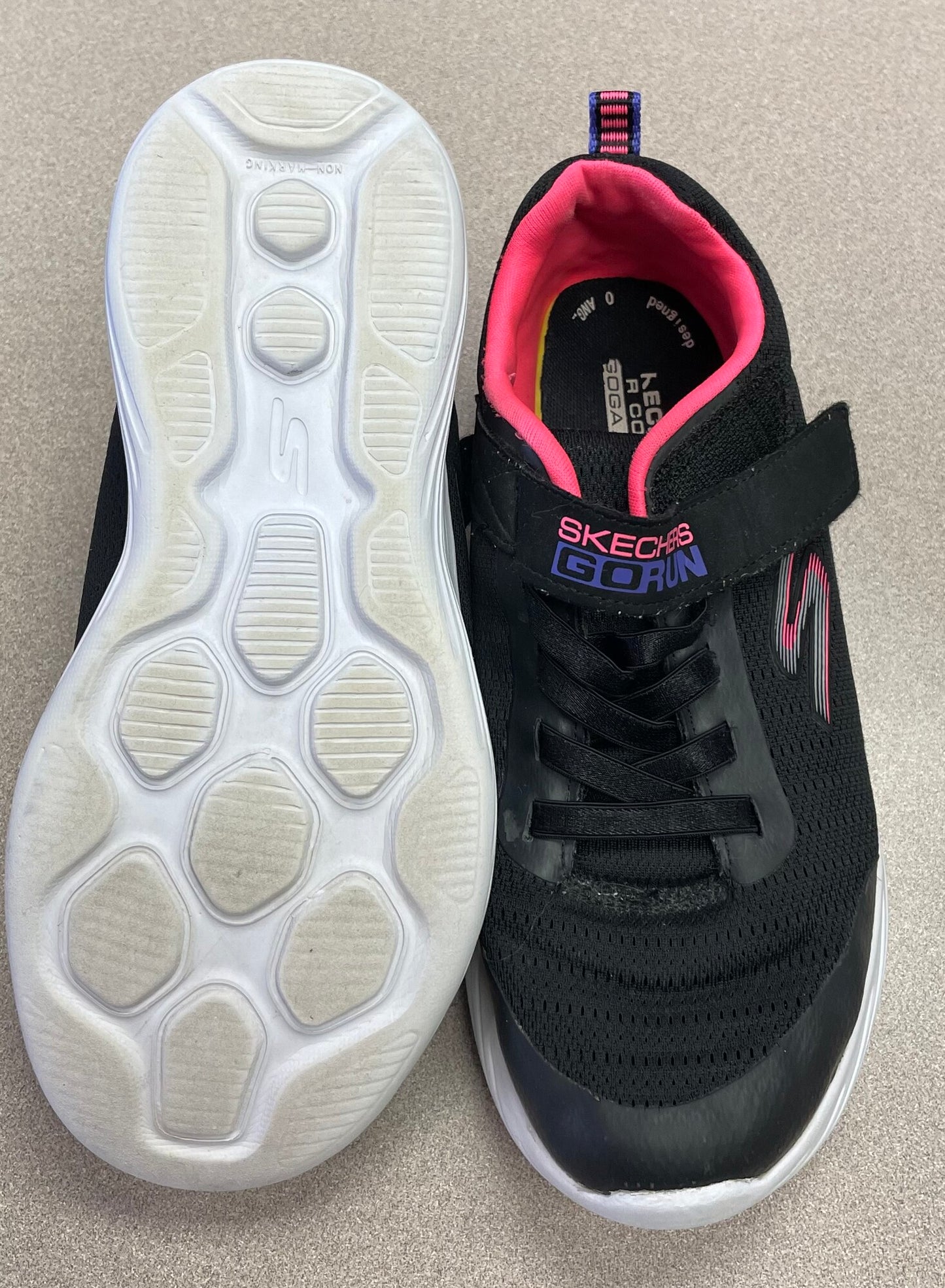 Black Skechers Velcro Shoes, 4Y