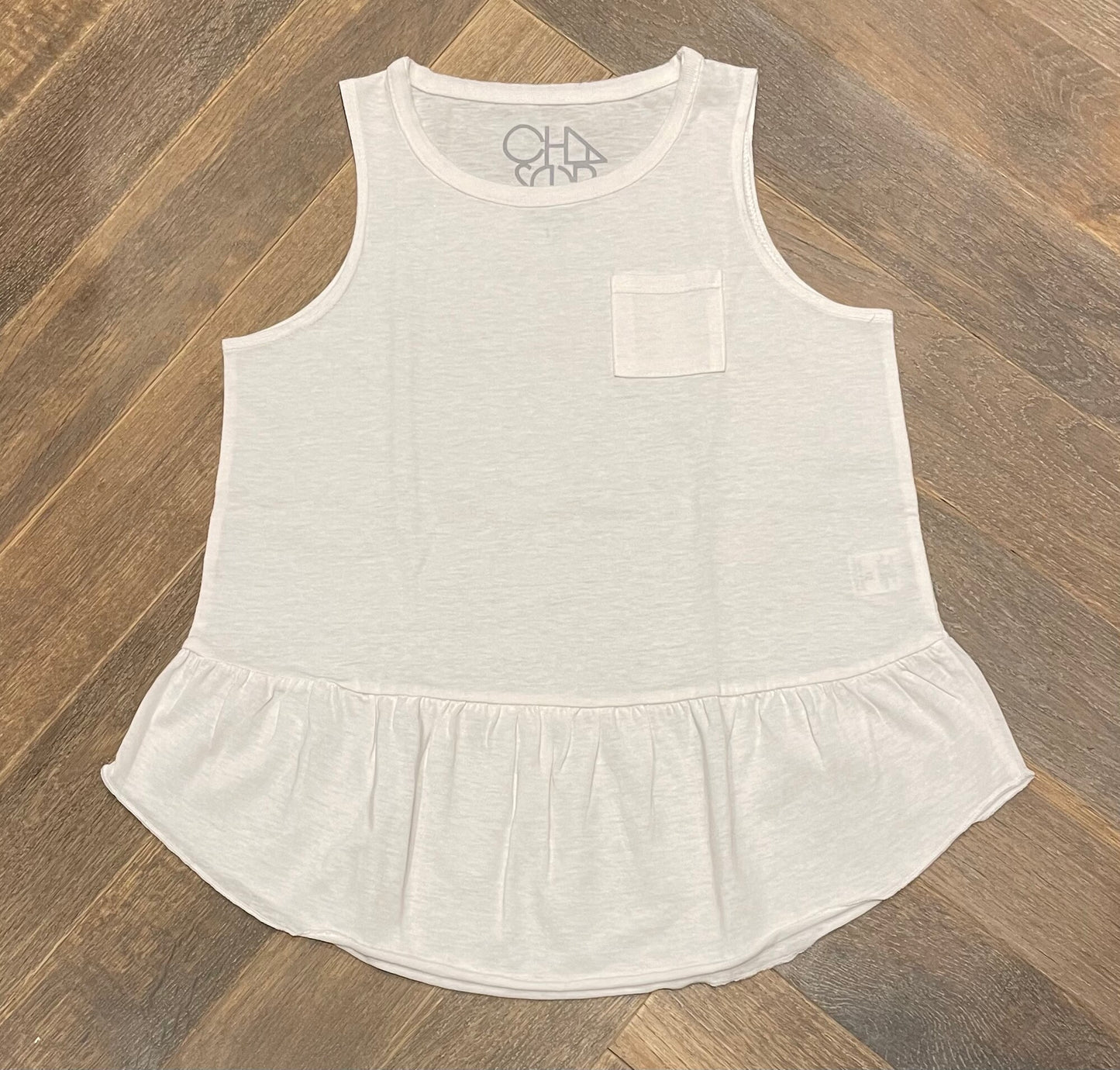 White Chaser Tunic Tank Top, 12Y