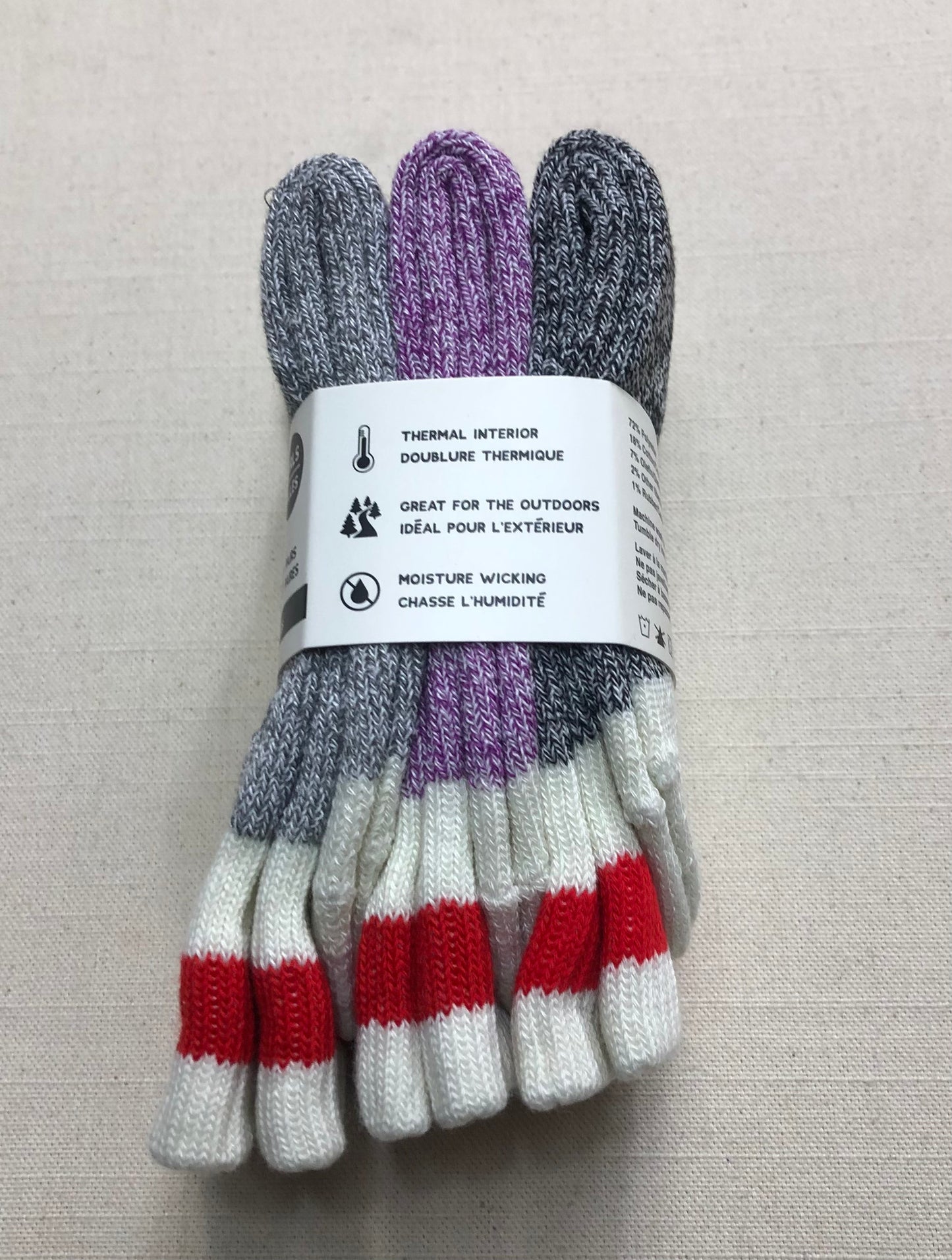 Multi 3Pack Thermal Socks, 13-4Shoe