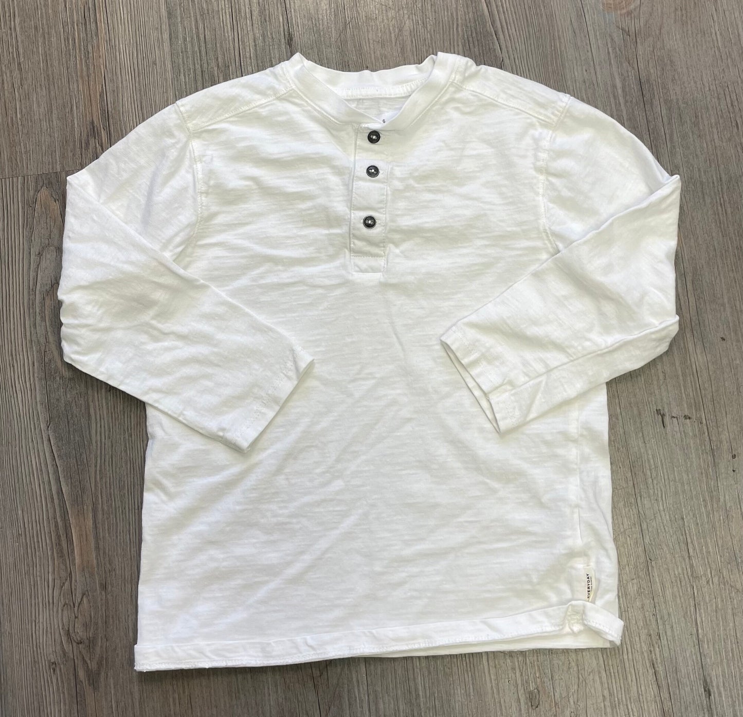 White Zara LS Tee, 6Y