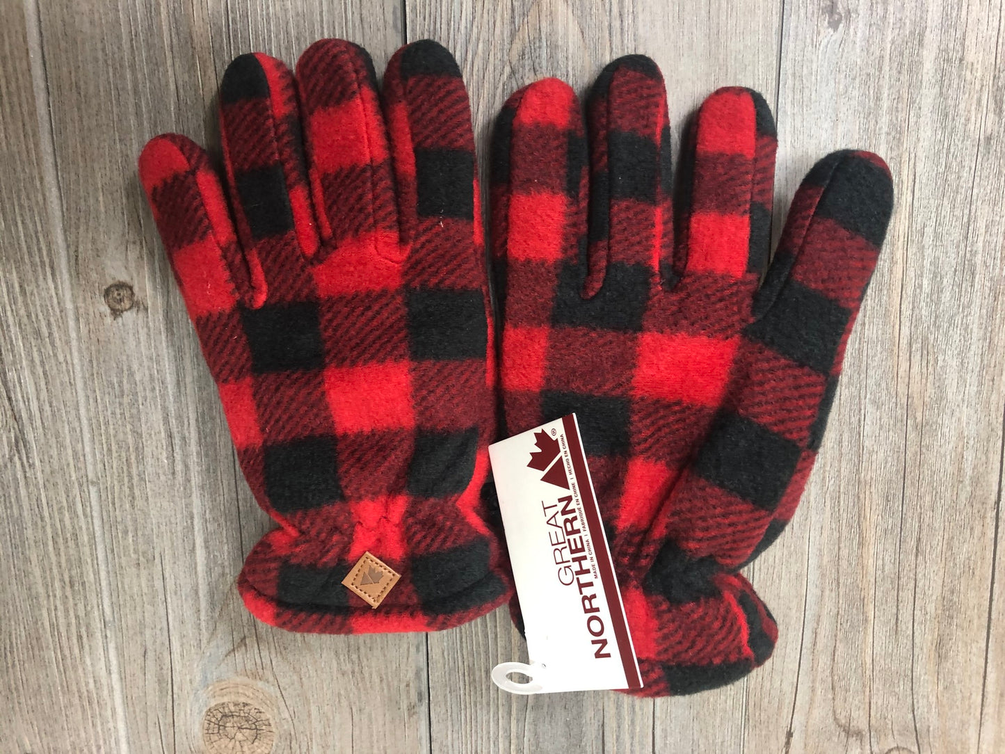 Red/Blk Buffalo Plaid Glove, 4-8Y