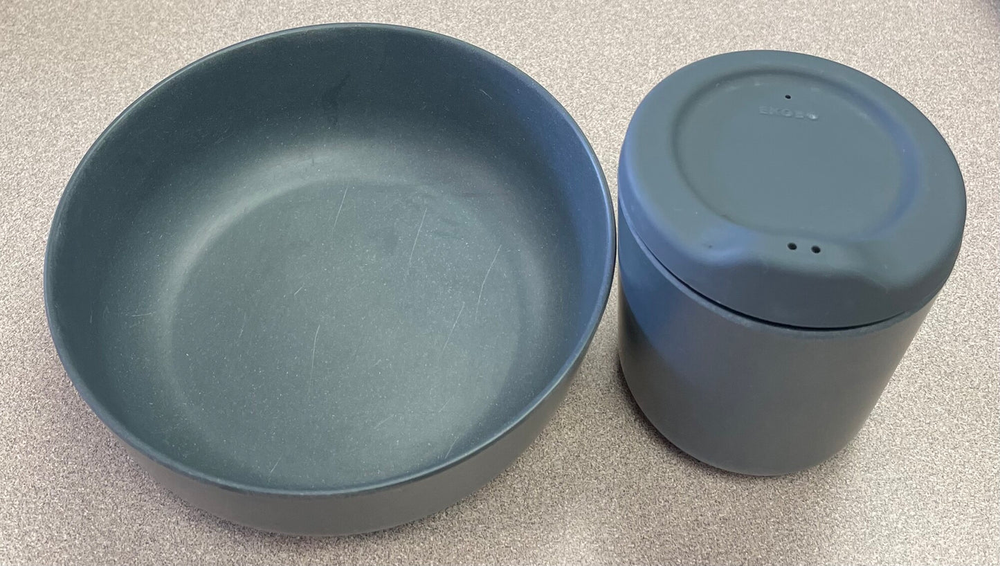 Charcoal Ekobo Sippy Cup & Bowl, 2pc