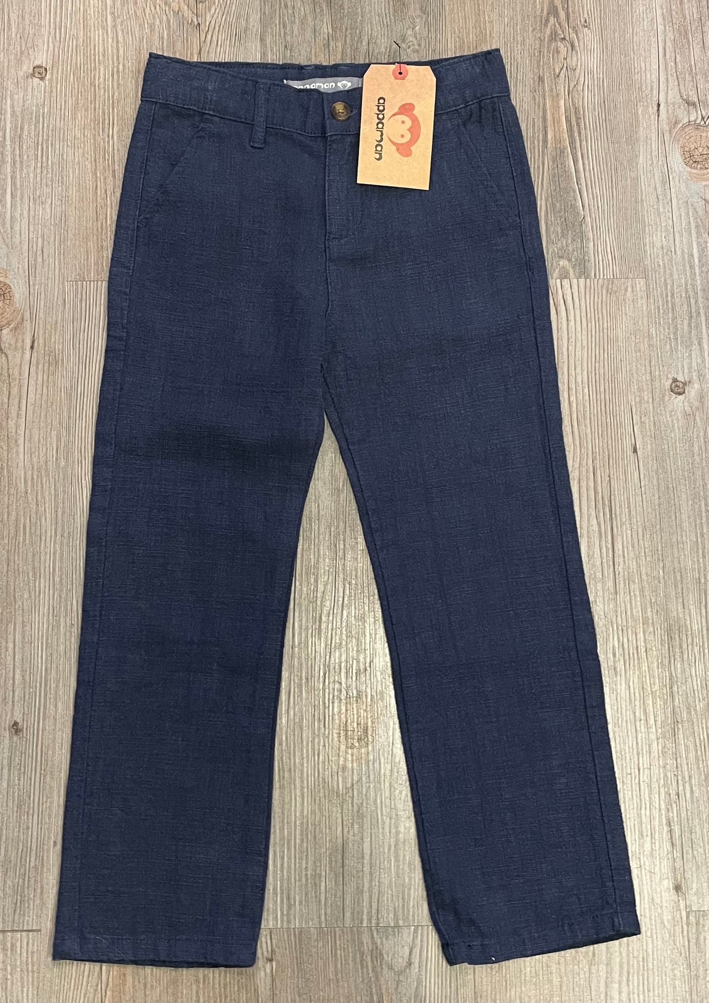 Navy Appaman Linen Pants, 6Y
