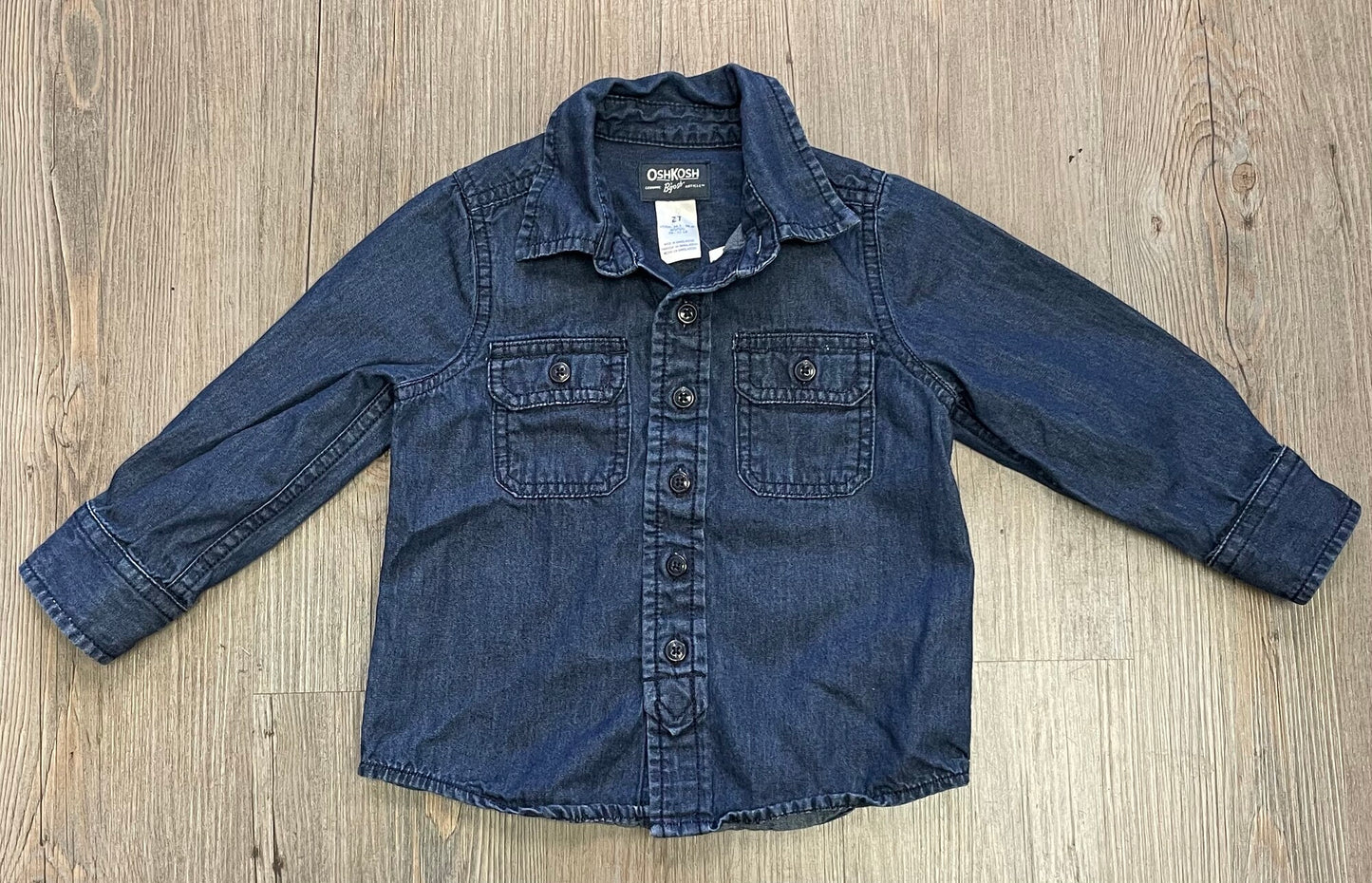 Blue Oshkosh Denim Shirt, 2Y