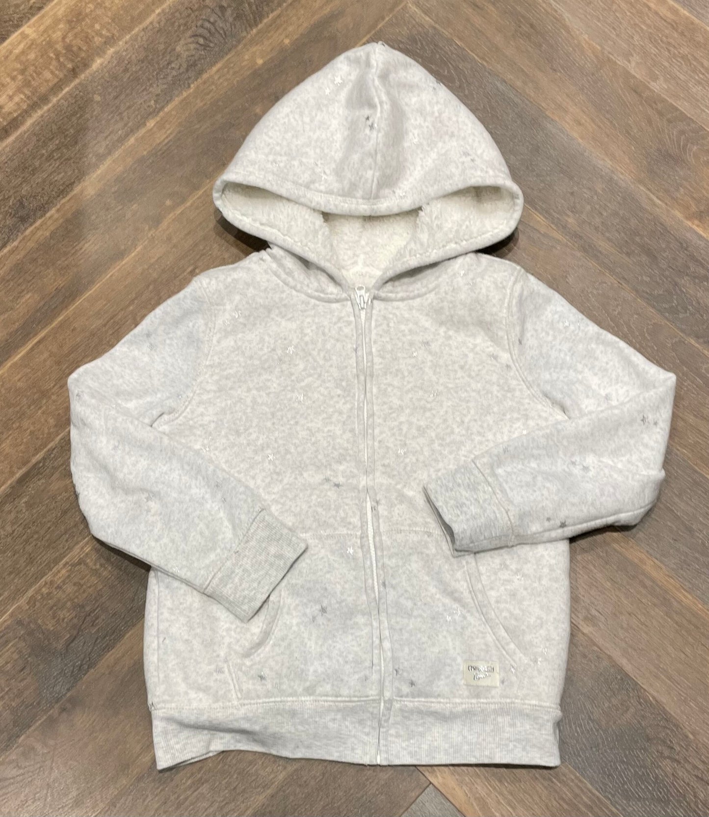 Beige Oshkosh Lined Zip Hoodie, 7Y