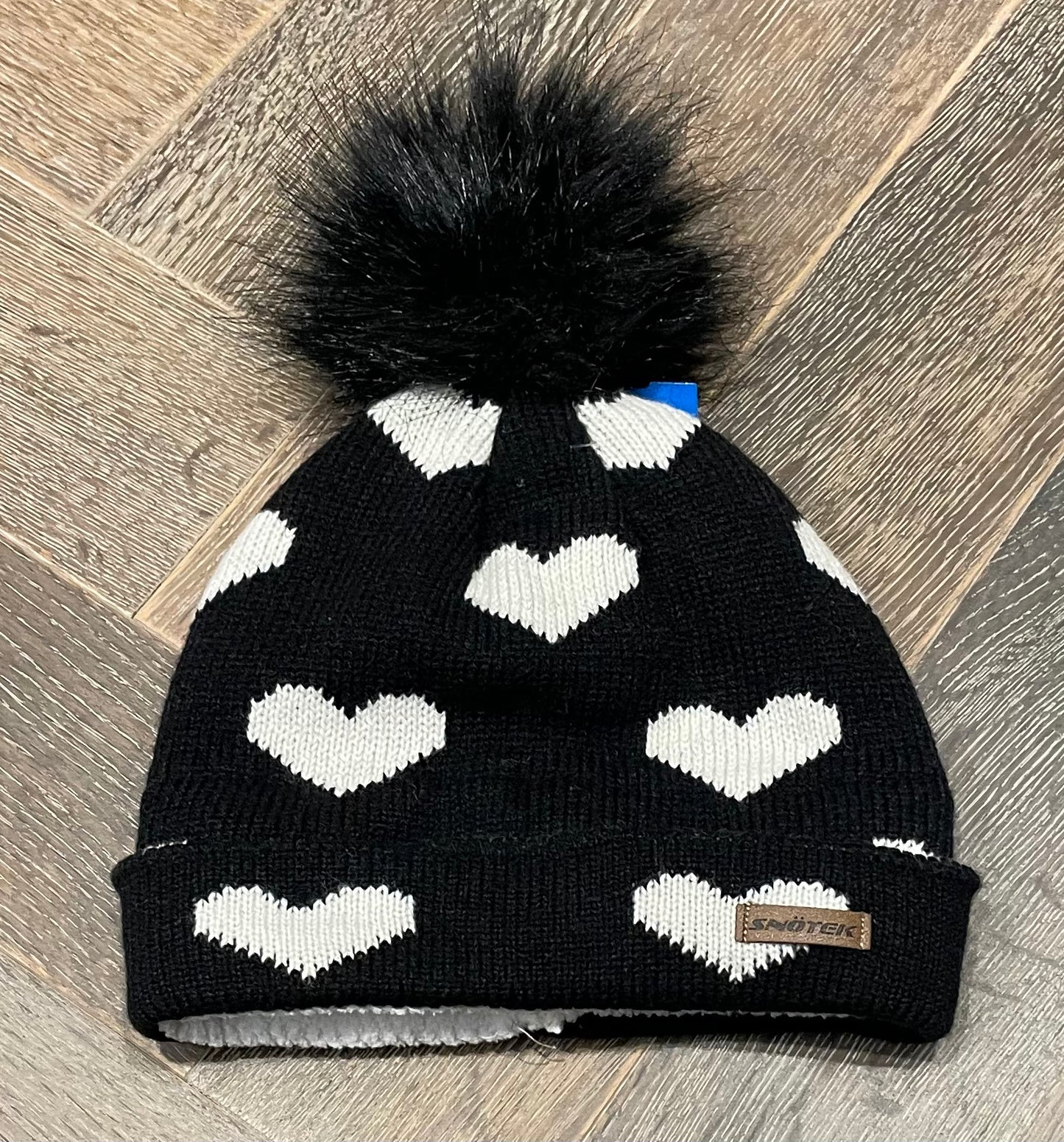 Black Snotek Knit Hat, 6-8Y