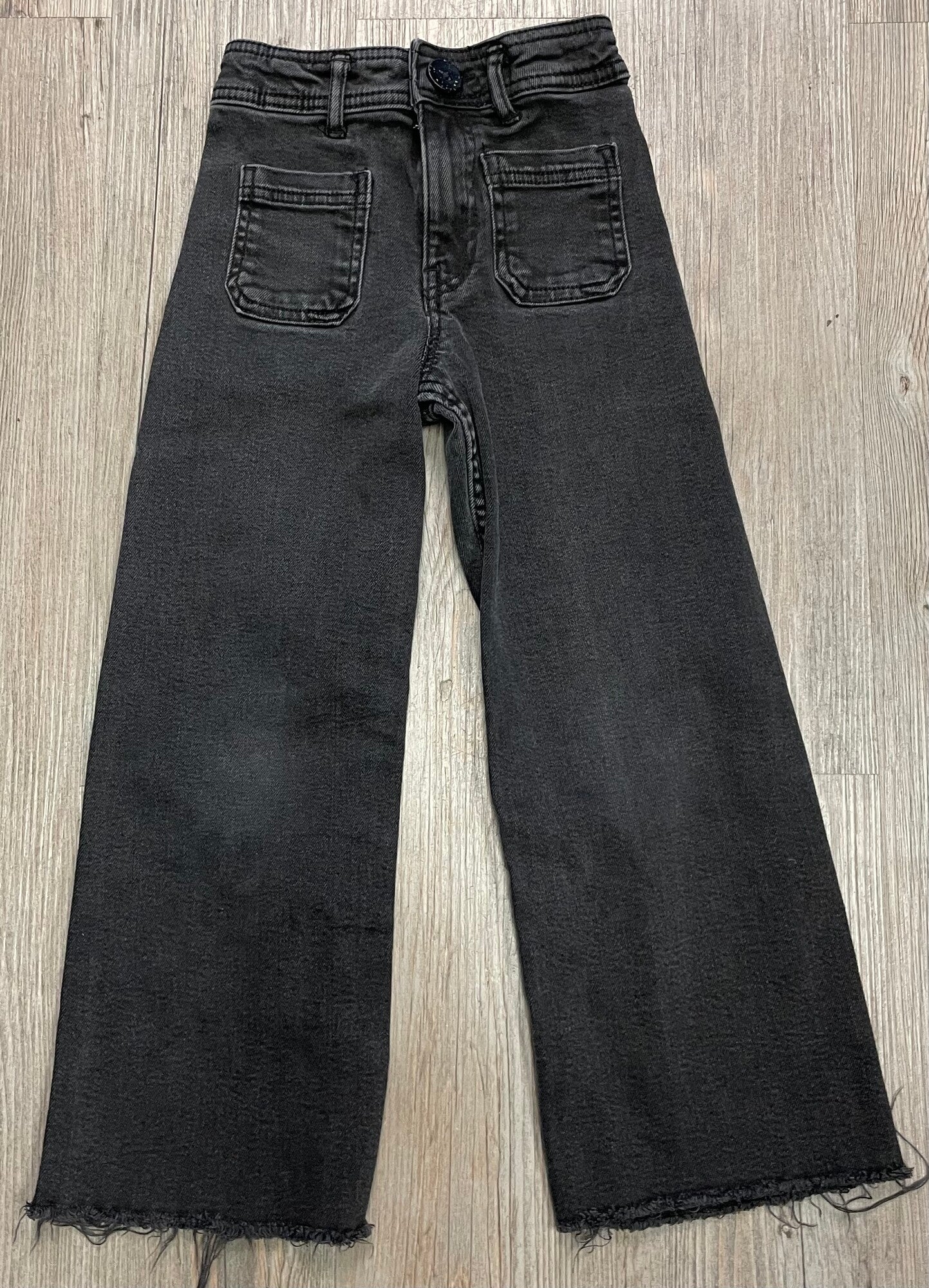 Black Zara Wide Bottom Jeans, 7Y