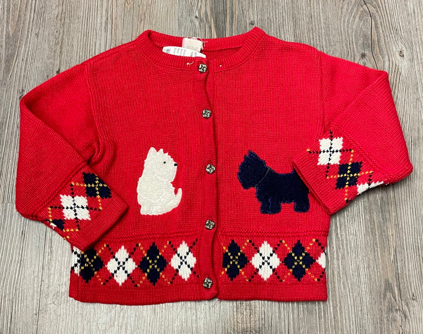 Red Knit Cardigan, 24M