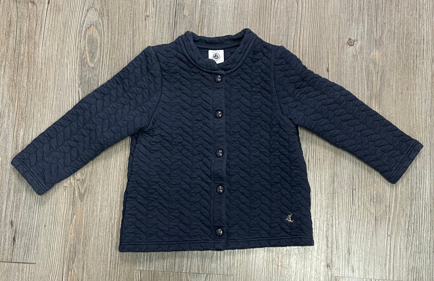 Navy Petit Bateau Cardigan, 24M