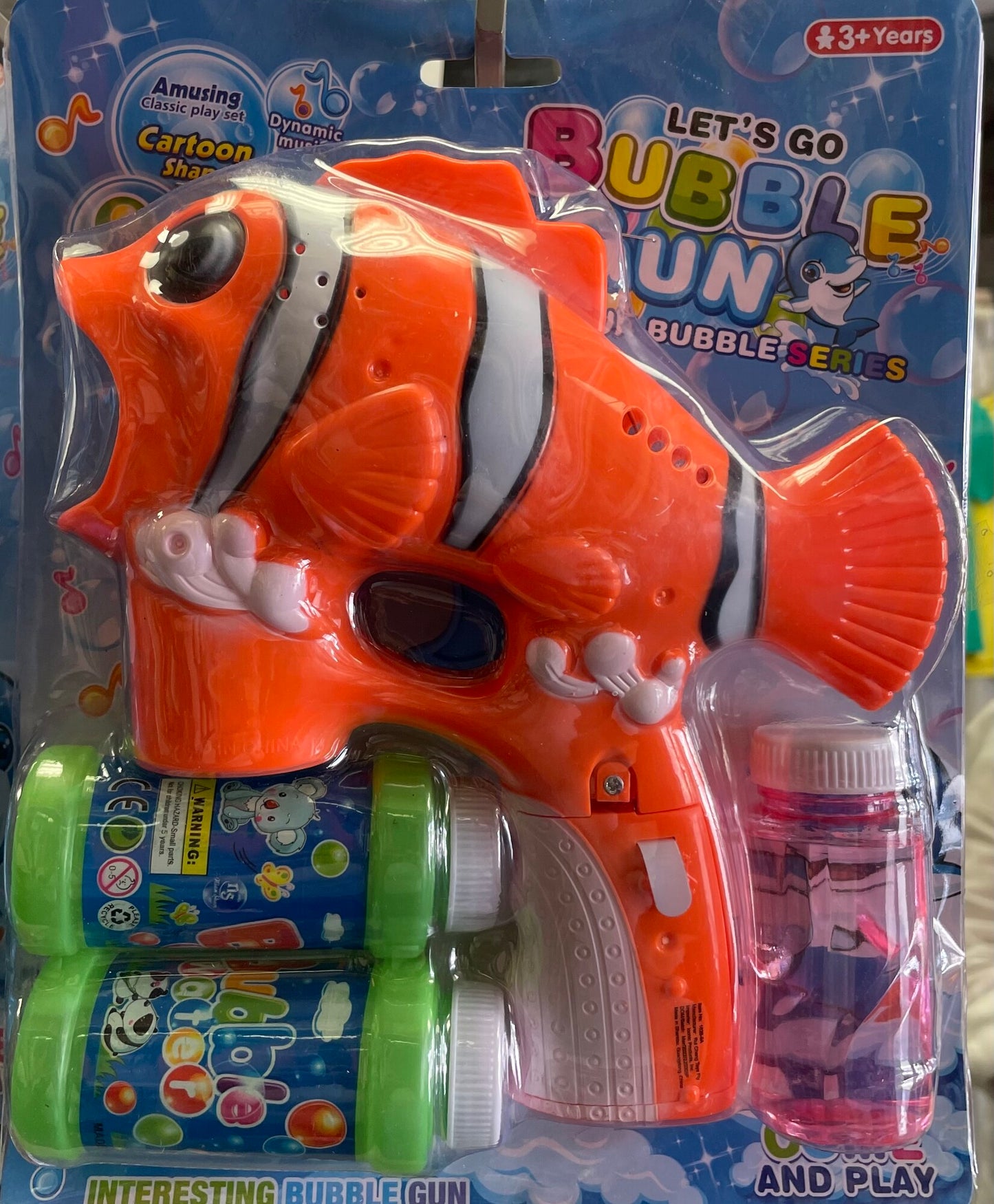 Orange Bubble Gun - Fish, NEW