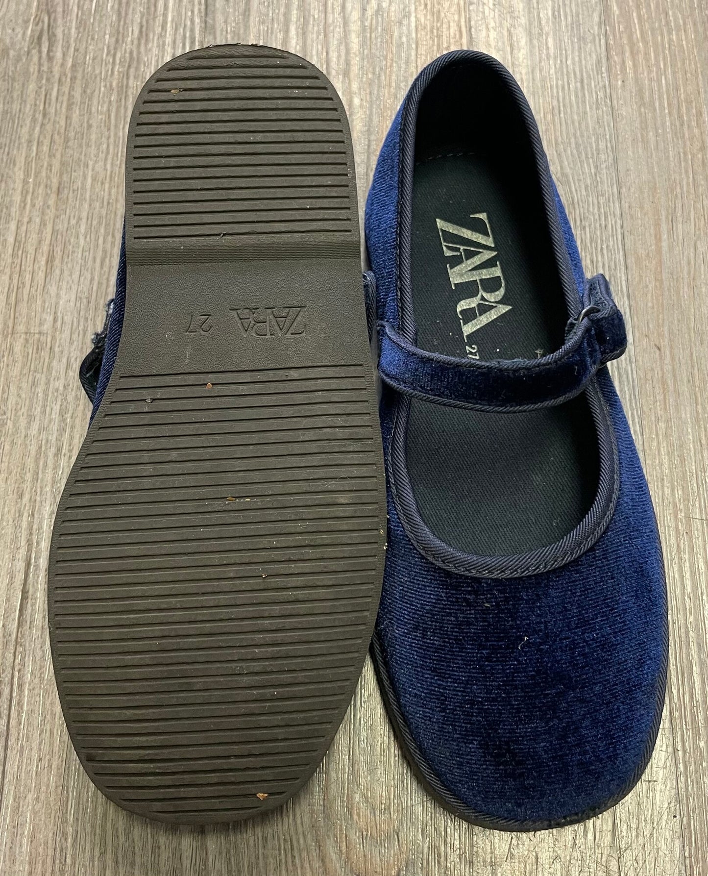 Navy Zara Velvet Shoes, 10T