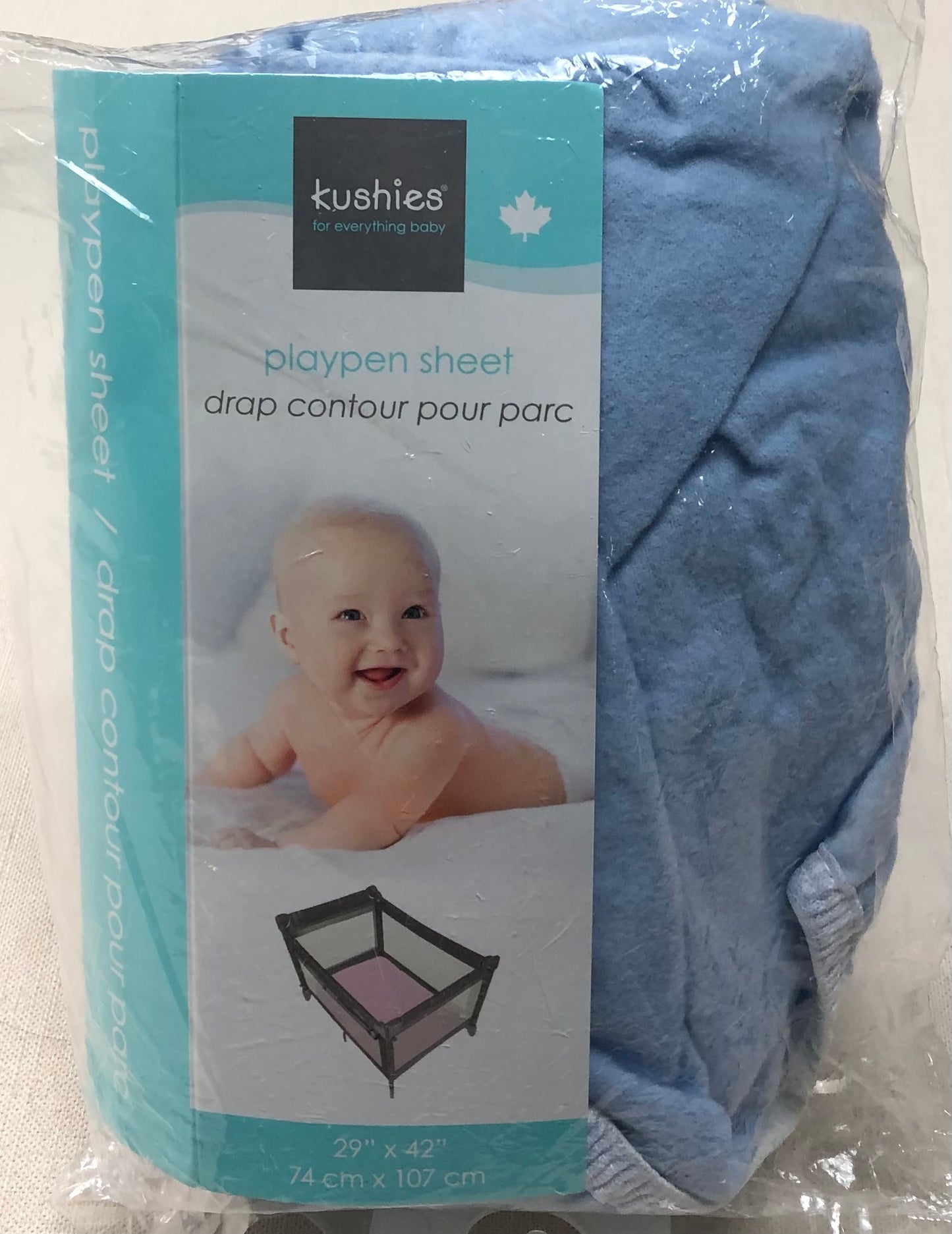 Blue Kushies Playpen Sheet, 29"x42"