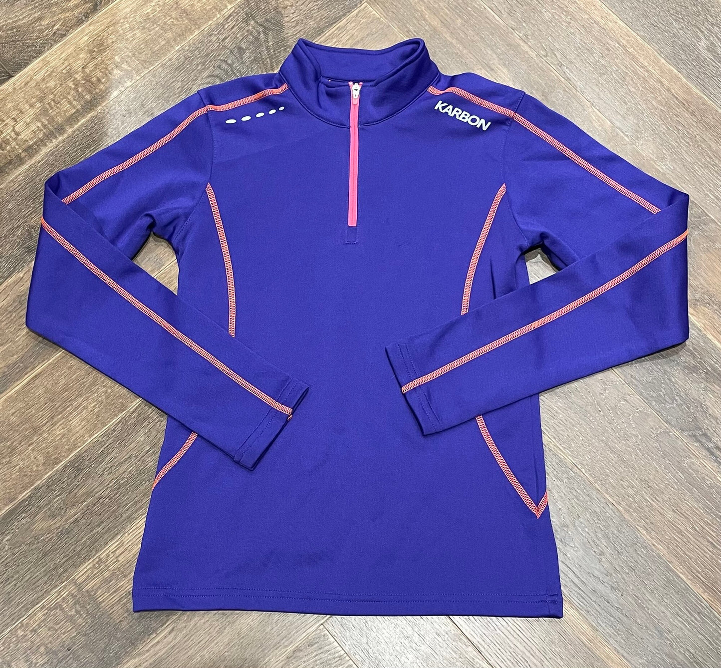 Purple Karbon 1/4 Zip Base Layer, 10-12Y