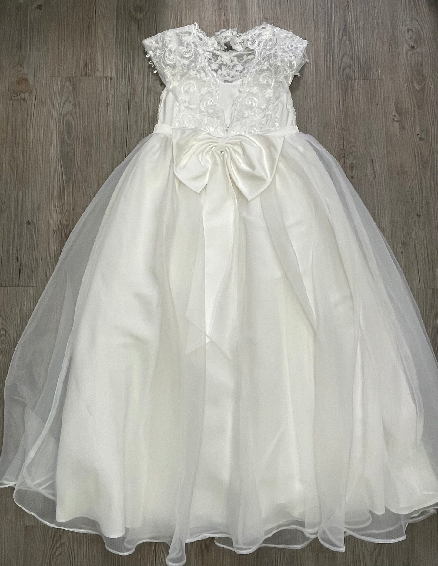 White Azazie Flower Girl Dress, 8Y