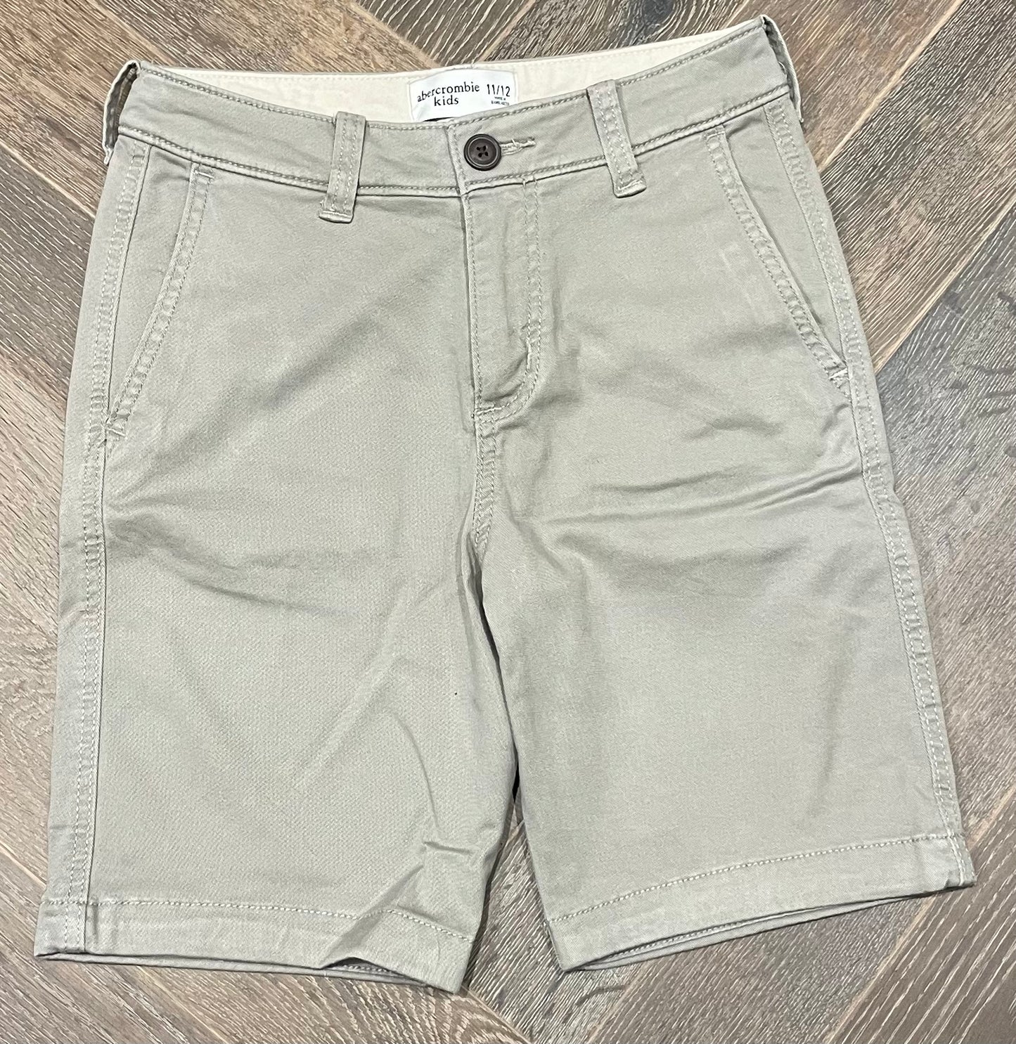 Beige Abercrombie Chino Shorts, 11-12Y