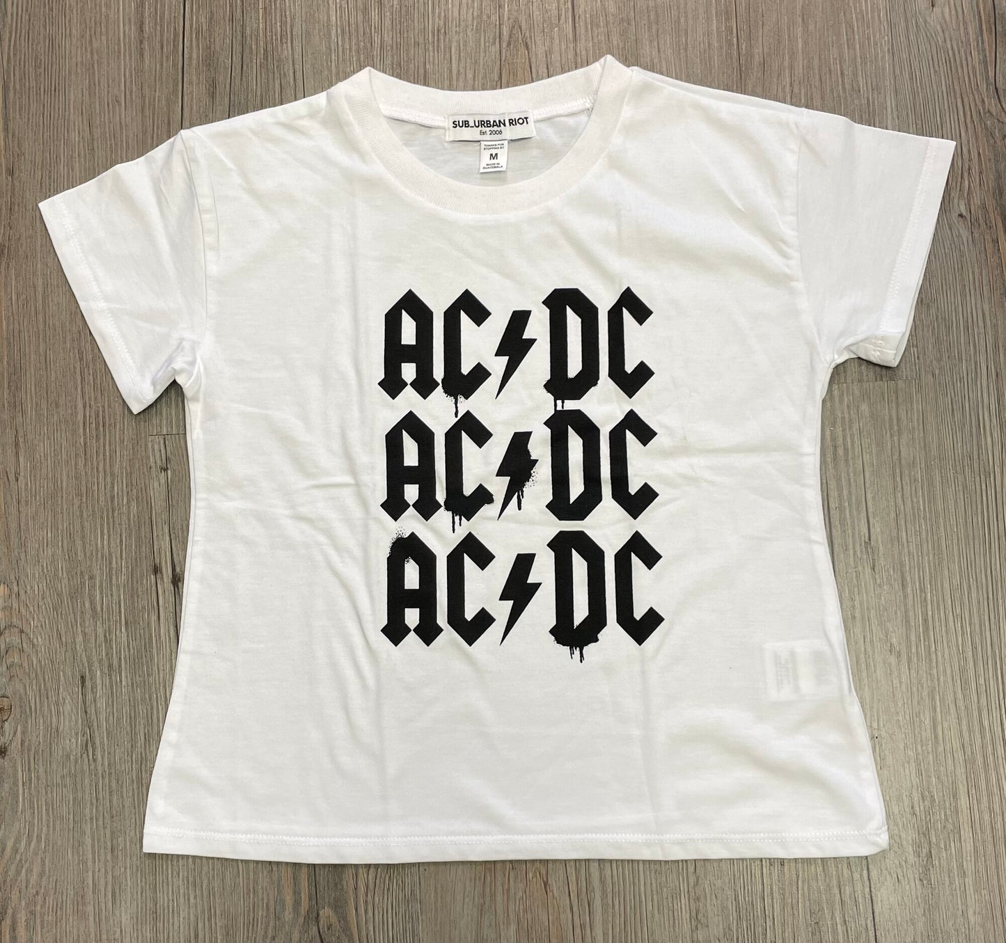 White Sub Urban Riot Tee, 8-10Y