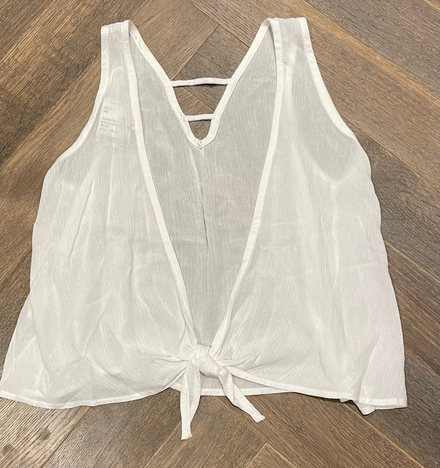 White Vintage Havana Tank Top, 10-12Y