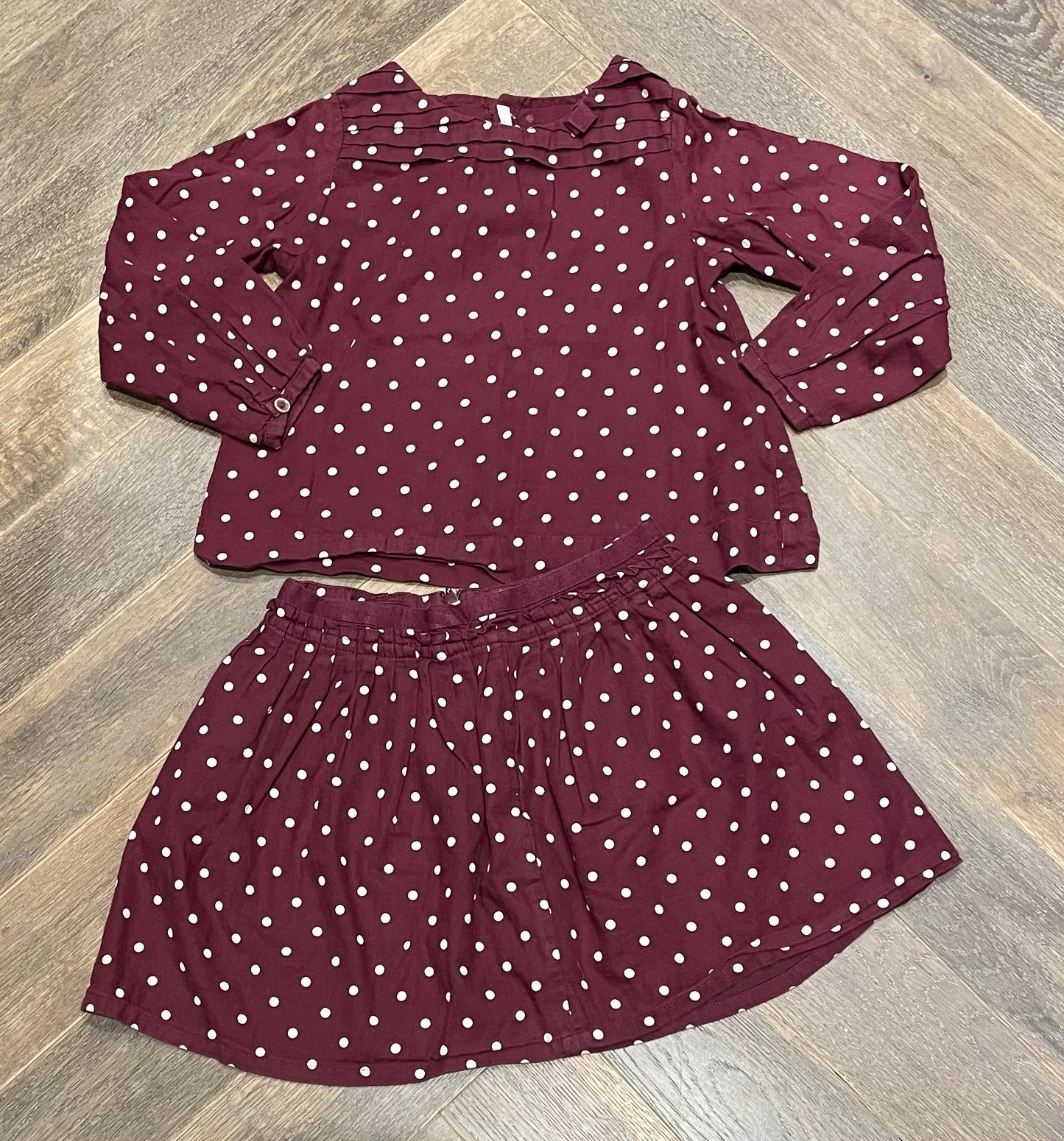Burgundy Jacadi 2pc Set, 4Y