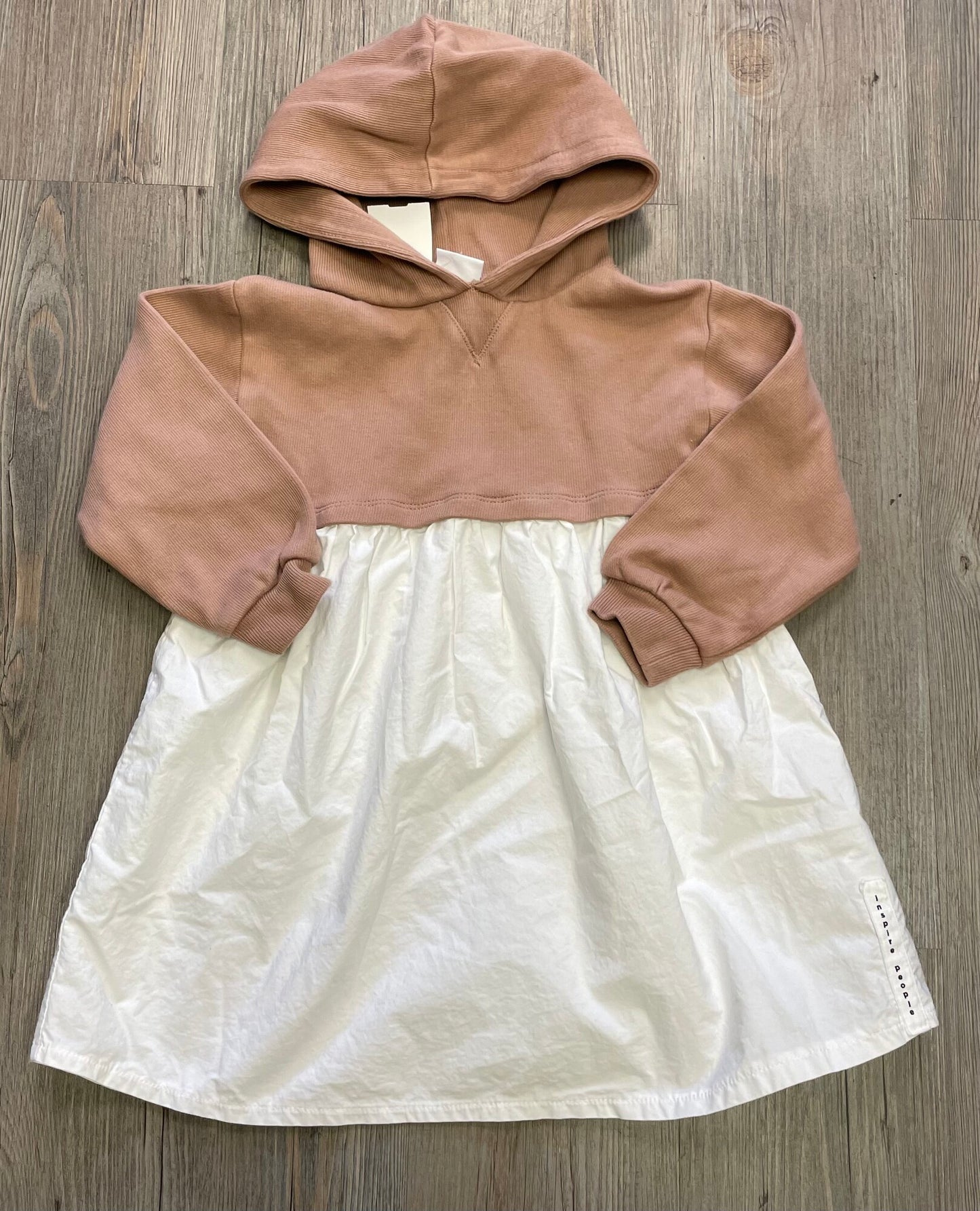 Brown Zara Hooded Ls Dress, 4Y
