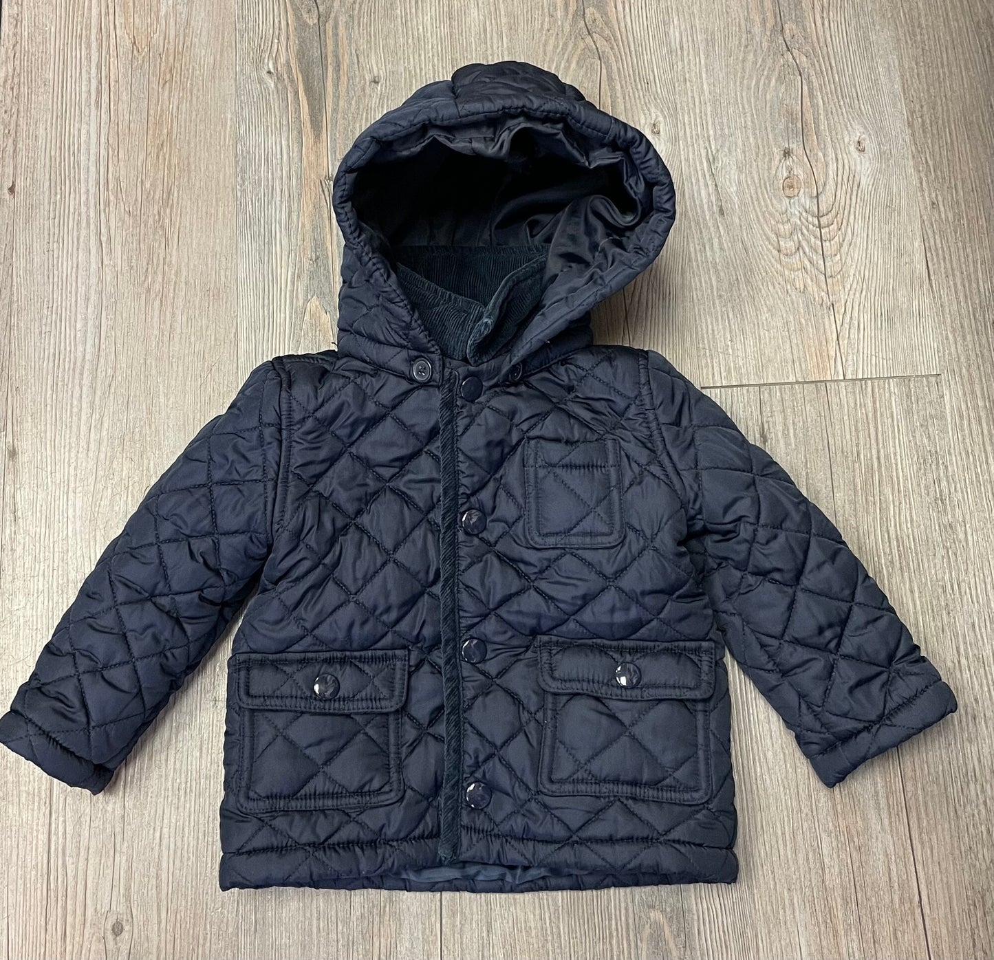 Navy Joe Fresh Quilted Coat, 12-18M