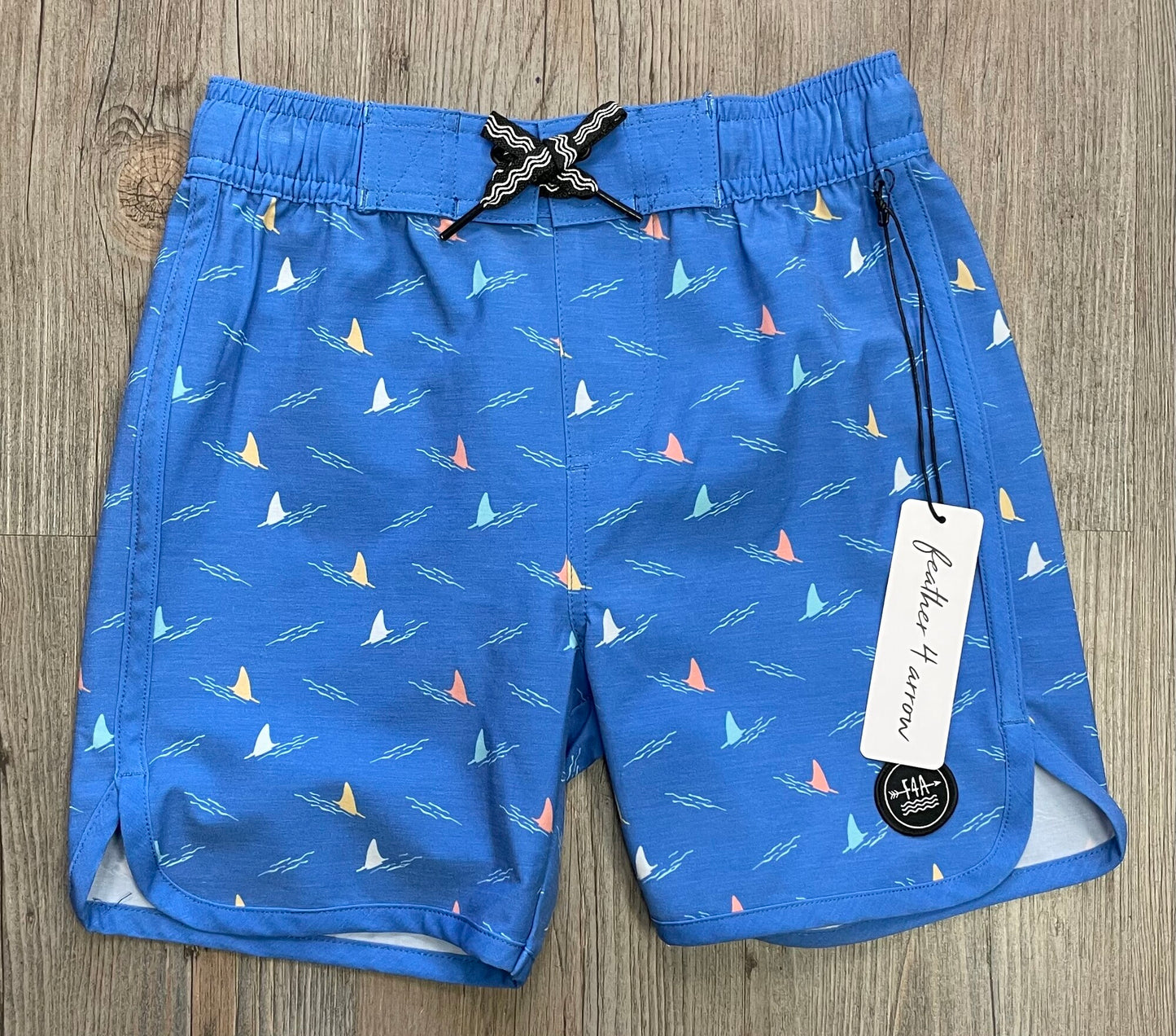 Blue F4A Shark Fin Board Short, 6Y